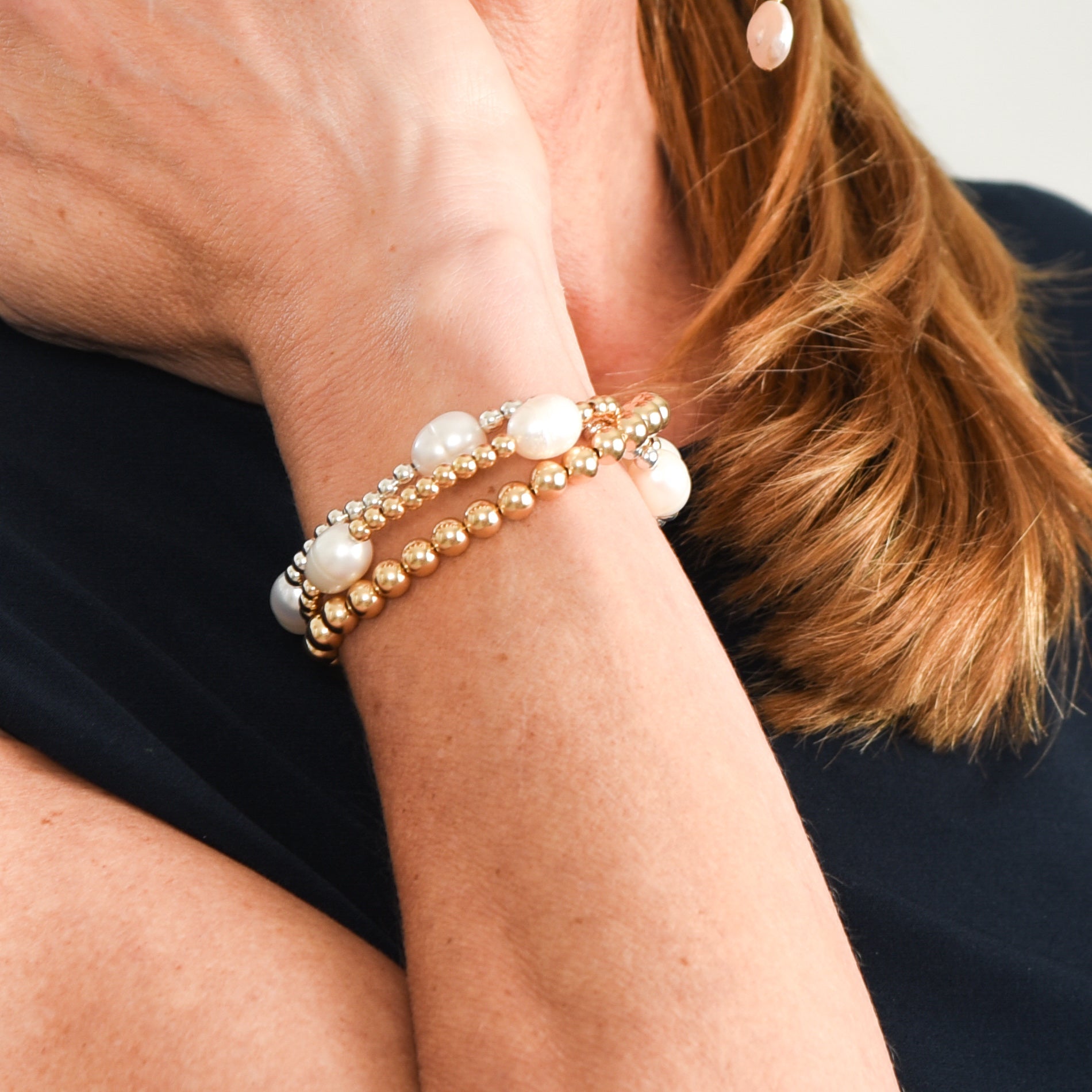 Freshwater Pearl & Gemstone Beaded Bracelets