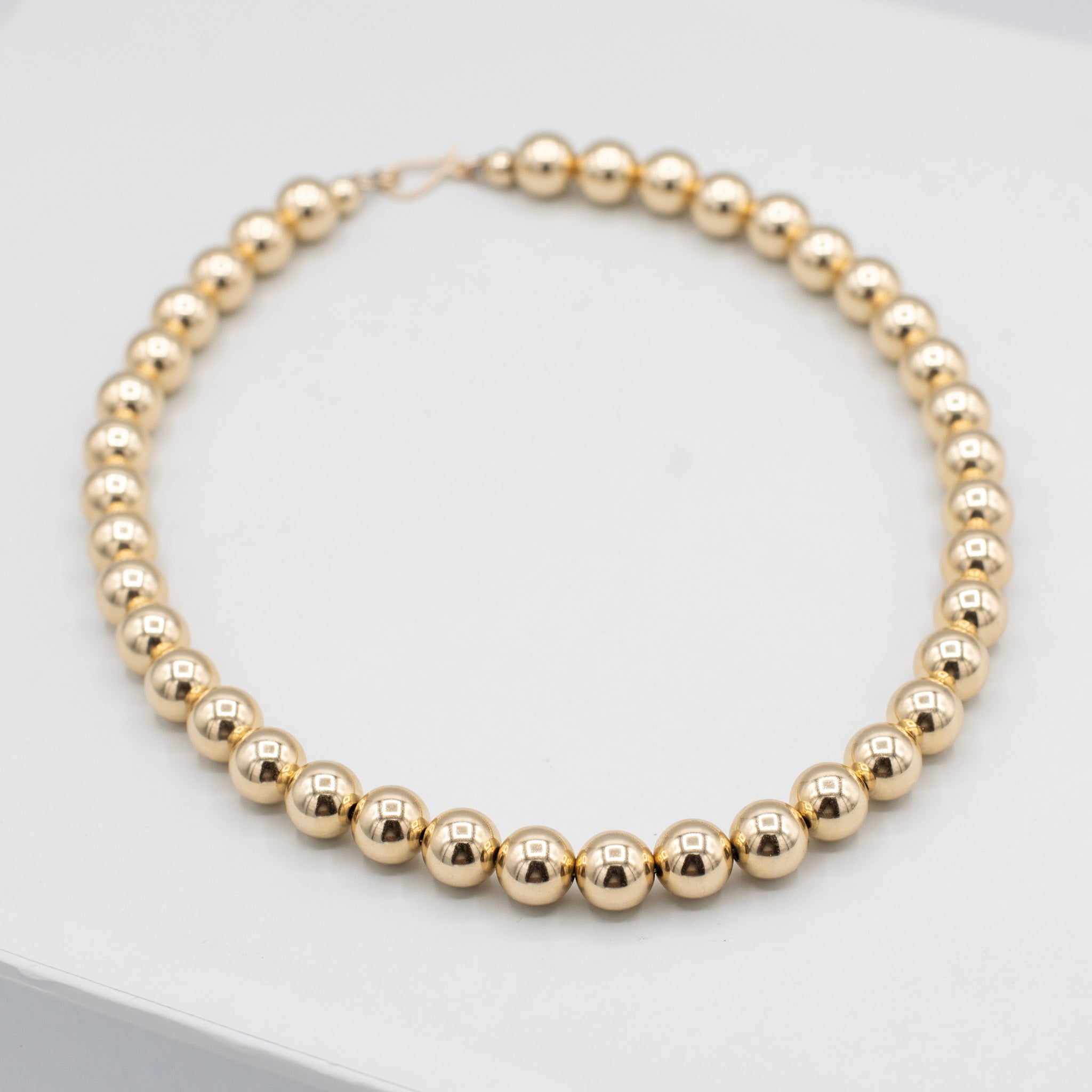 10mm 14k Gold Filled Beaded Necklace - Jewel Ya