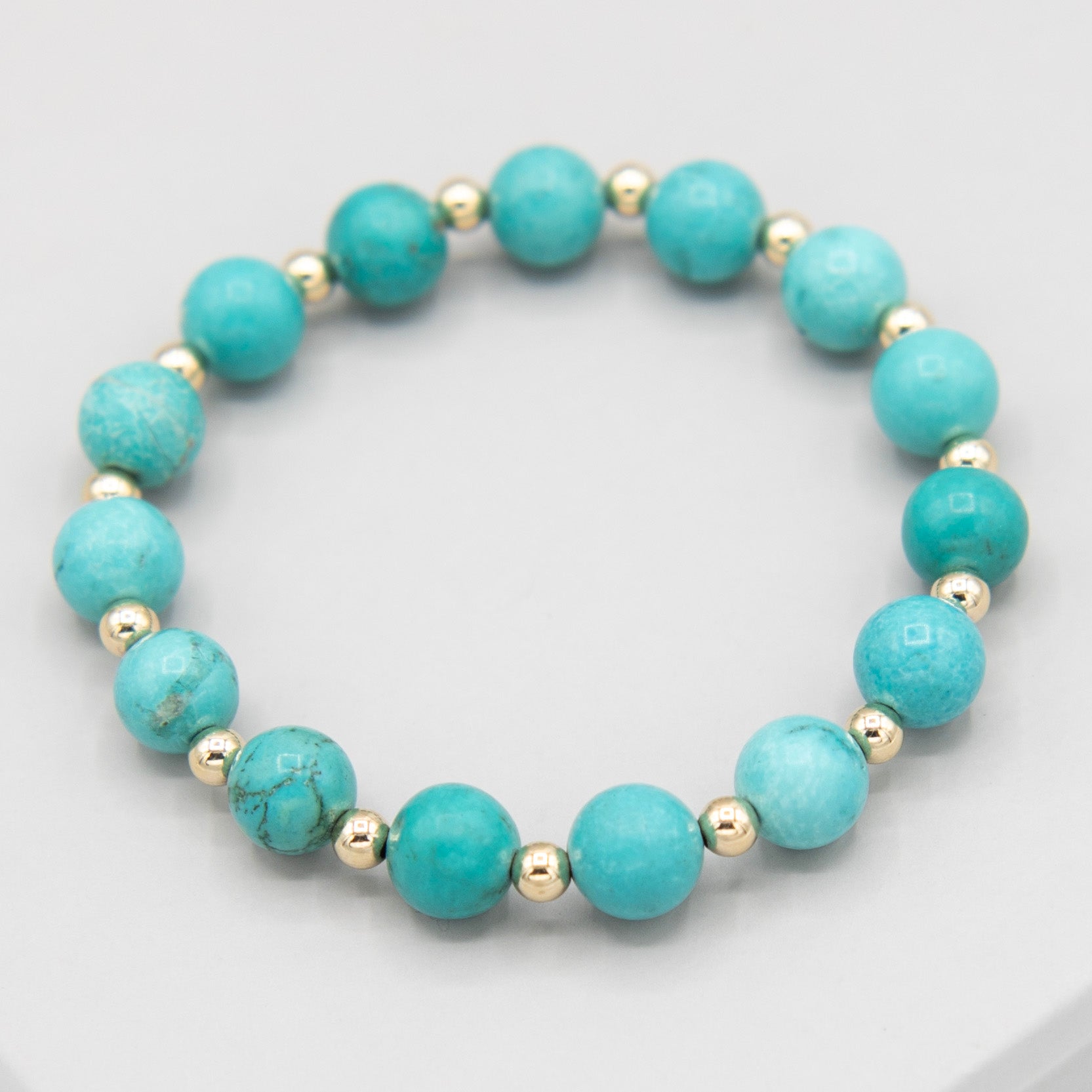 10mm Turquoise & Beaded Lux Bracelet
