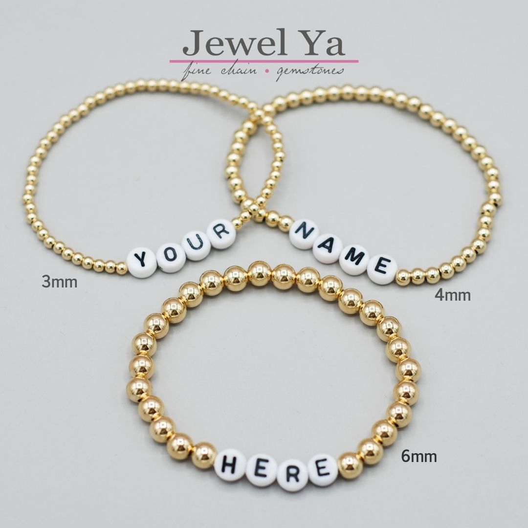 Personalized 3mm Beaded Lux Bracelet