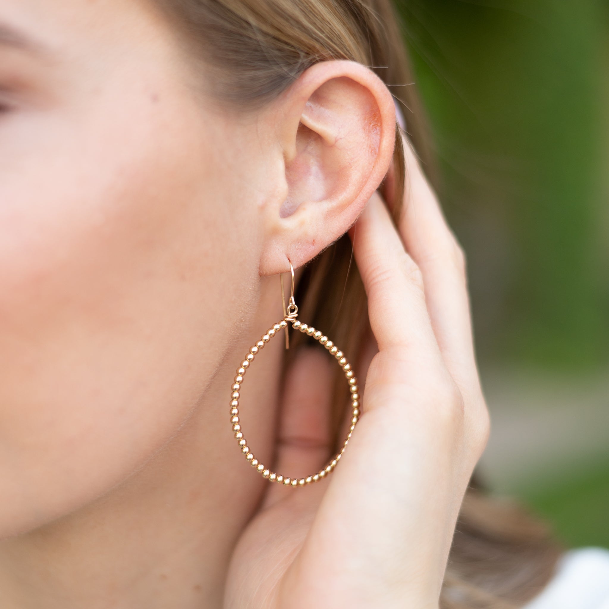 14k Gold Filled 3mm Beaded & Wire Wrapped Earrings - Jewel Ya