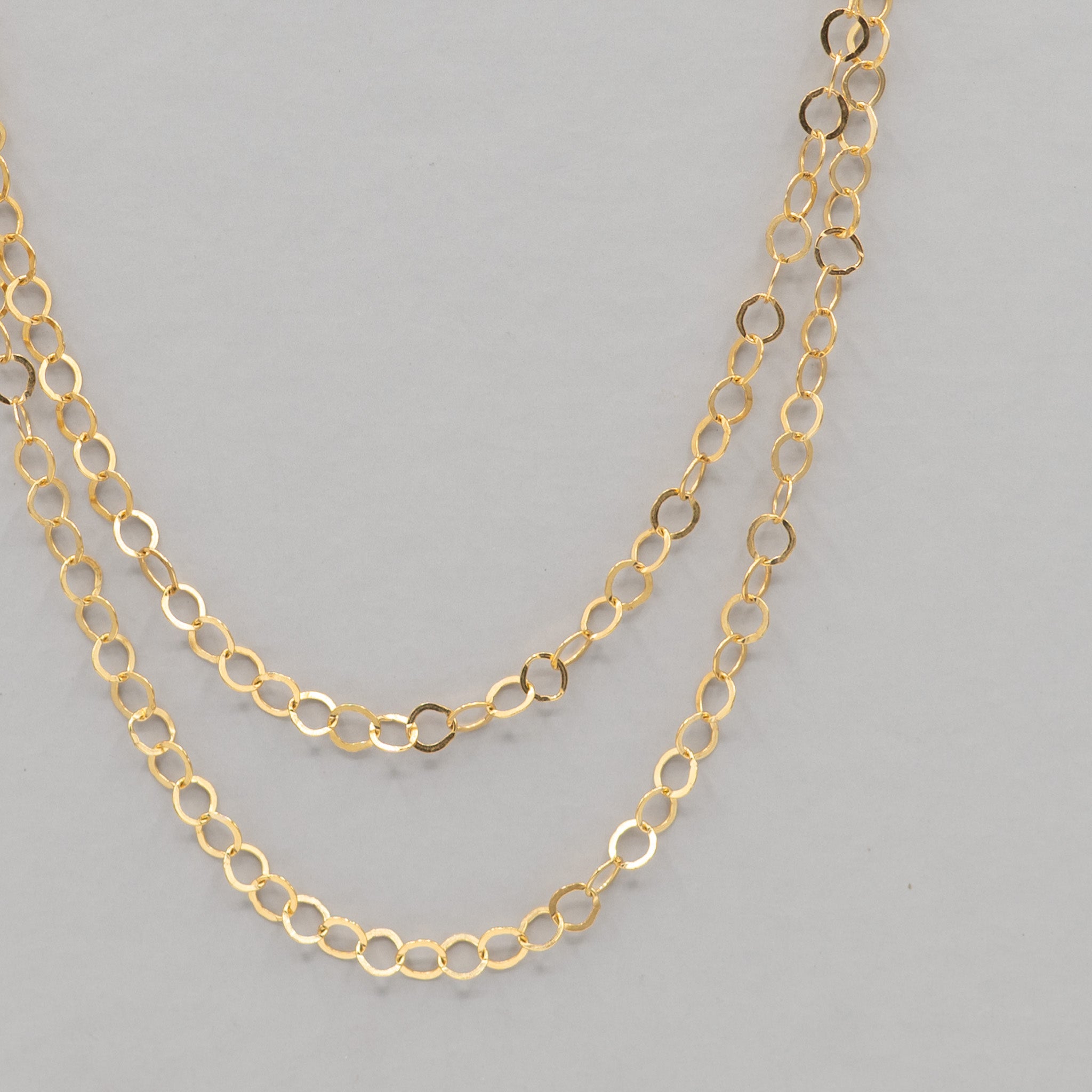 14k Gold Filled 3mm Circle Long Chain - Jewel Ya