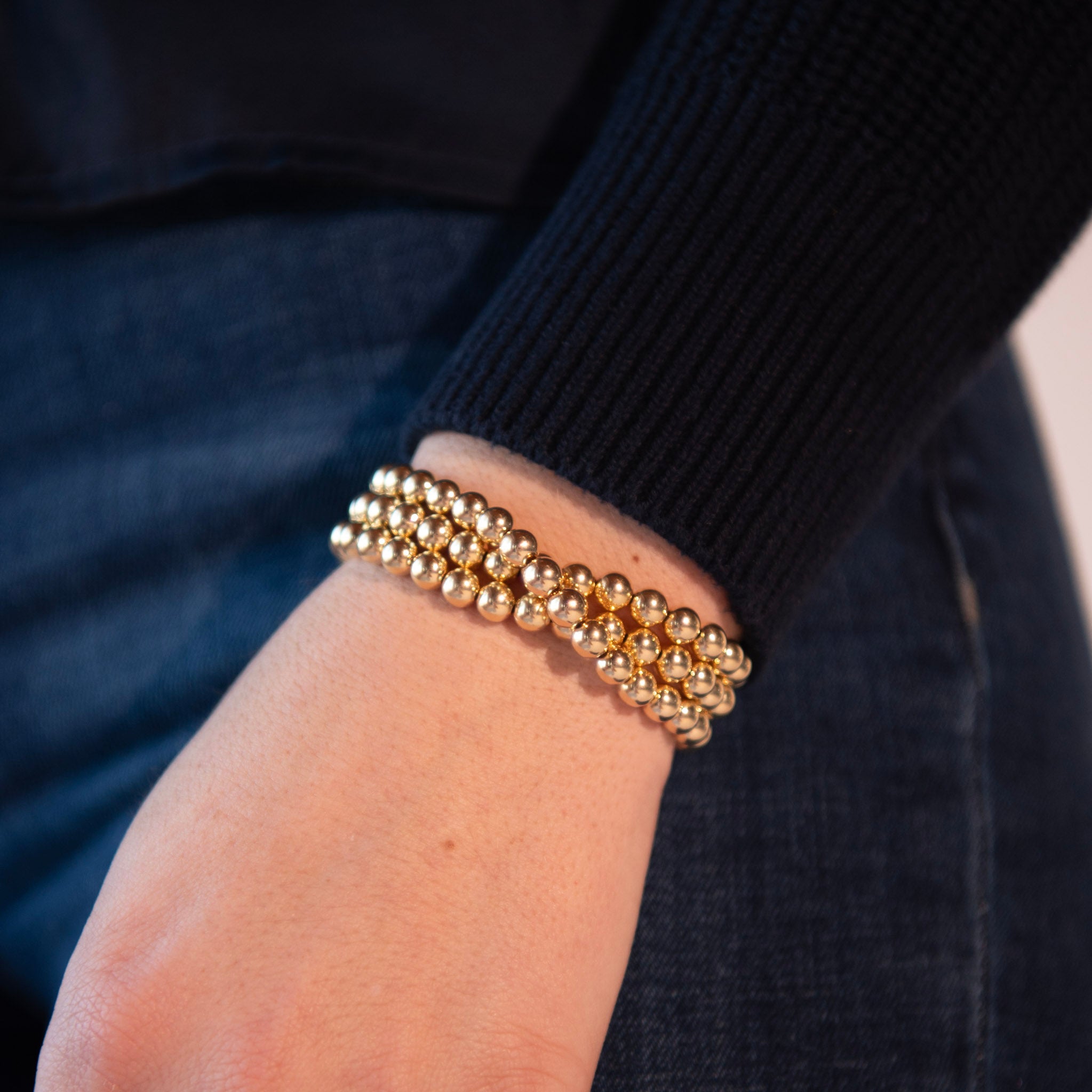 6mm 14k Gold Filled Beaded Lux Trio Set - Jewel Ya