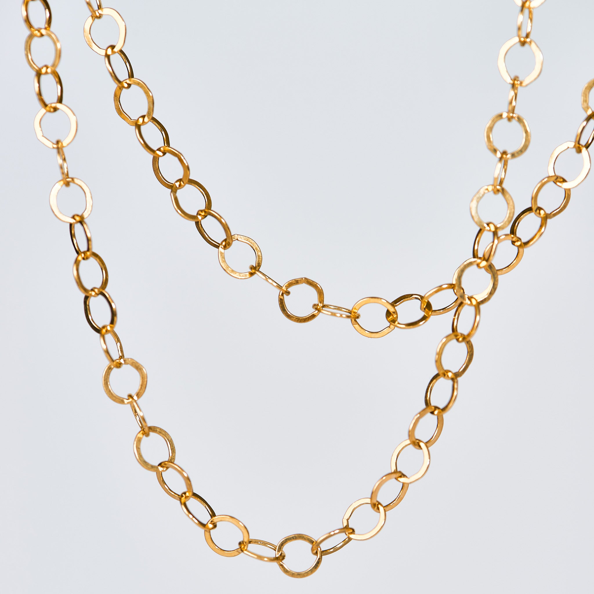 14k Gold Filled Circle 5mm Long Layering Chain