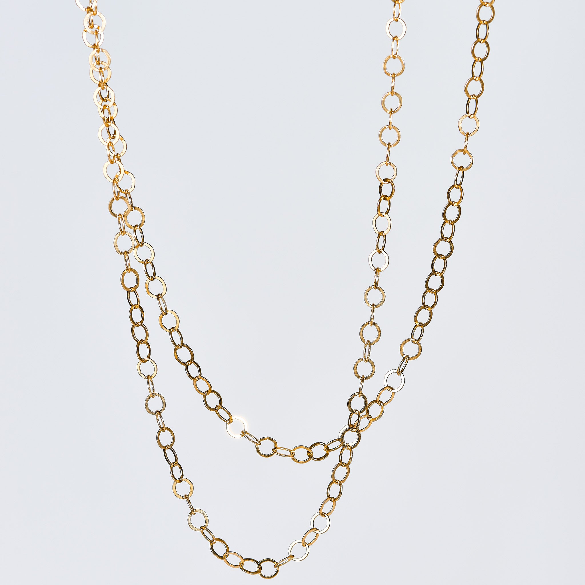 14k Gold Filled Circle 5mm Long Layering Chain - Jewel Ya