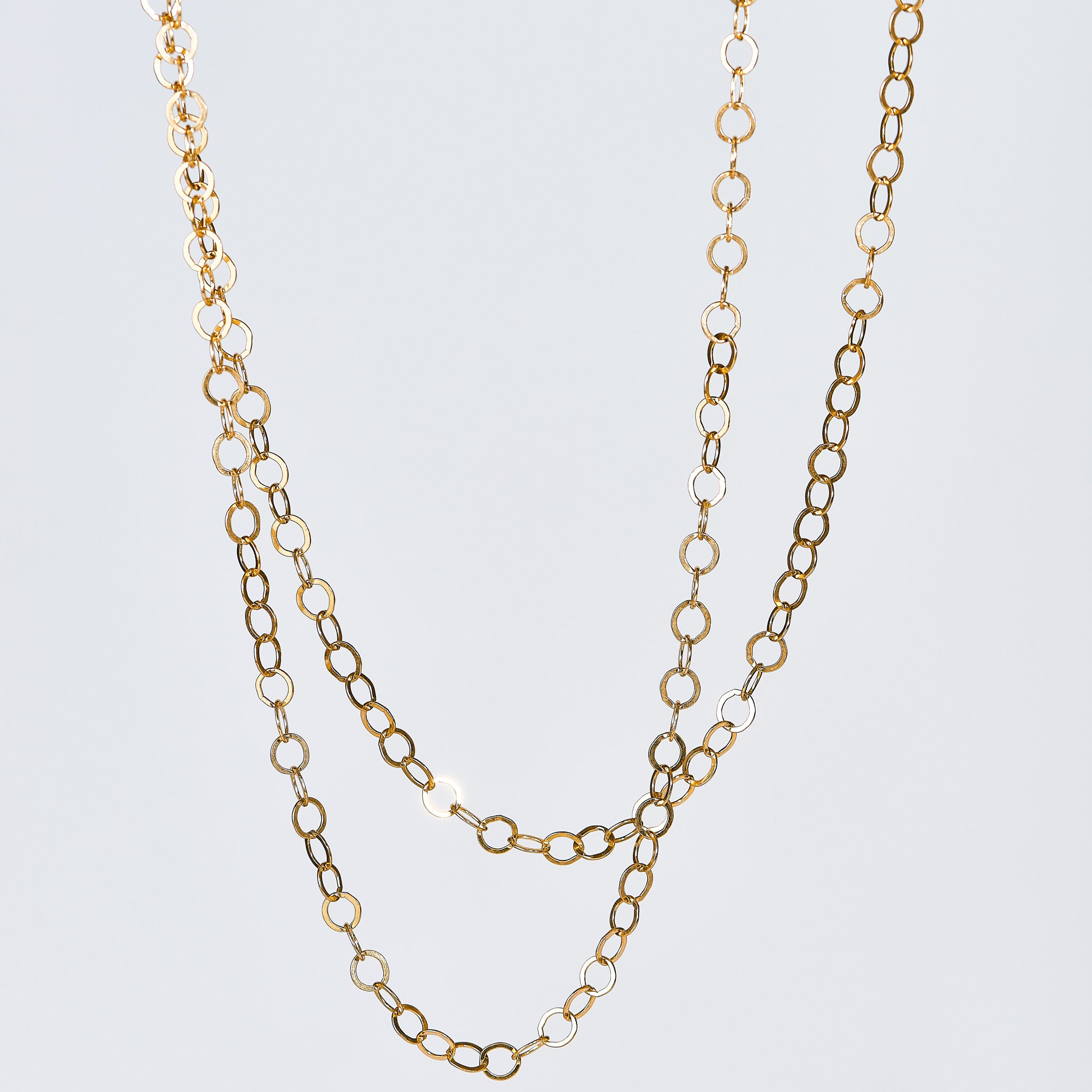 14k Gold Filled Circle 5mm Long Layering Chain