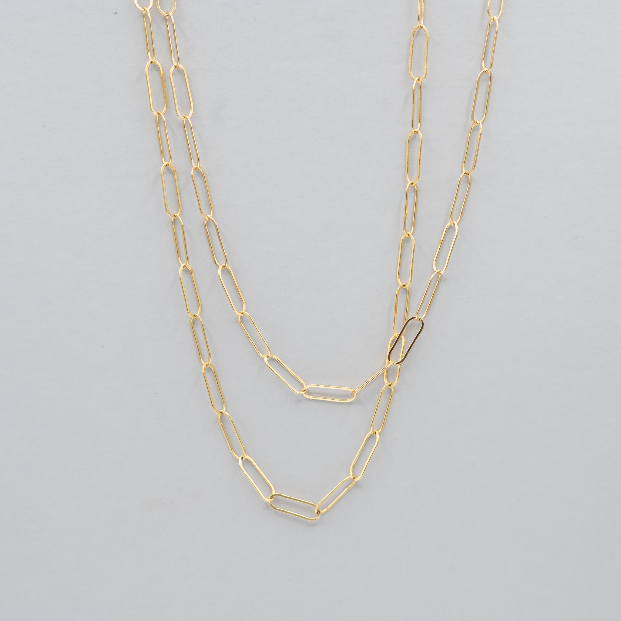 14k Gold Filled Extra Large Paper Clip Long Layering Chain - Jewel Ya