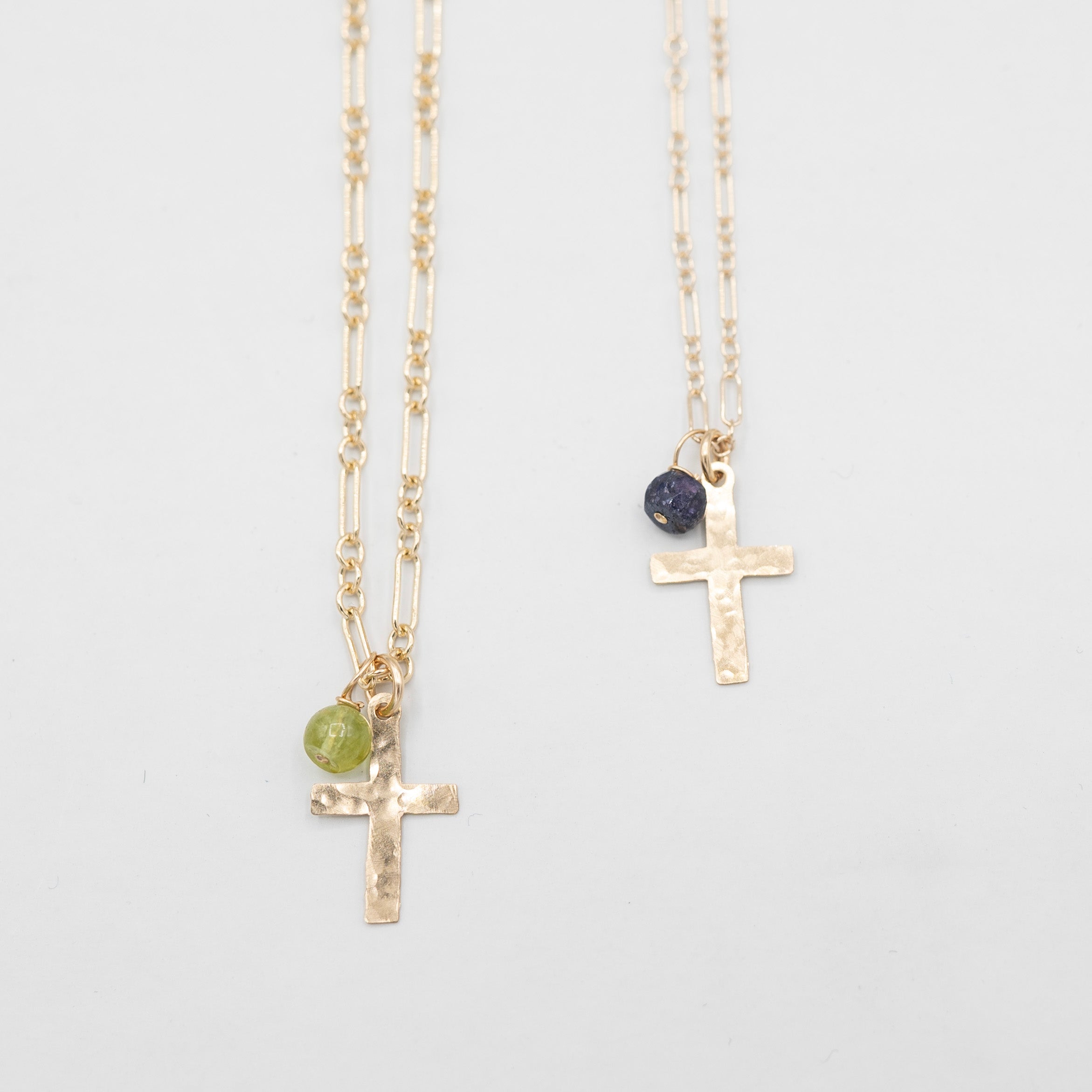 14k Gold Filled Cross & Birthstone Necklace - Jewel Ya