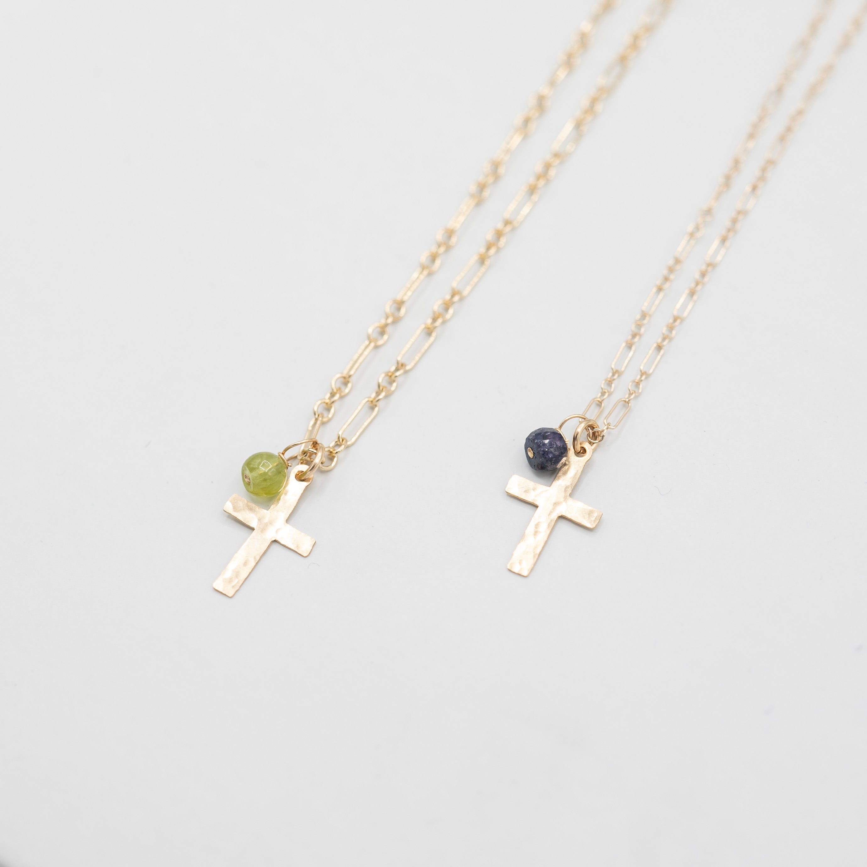14k Gold Filled Cross & Birthstone Necklace - Jewel Ya