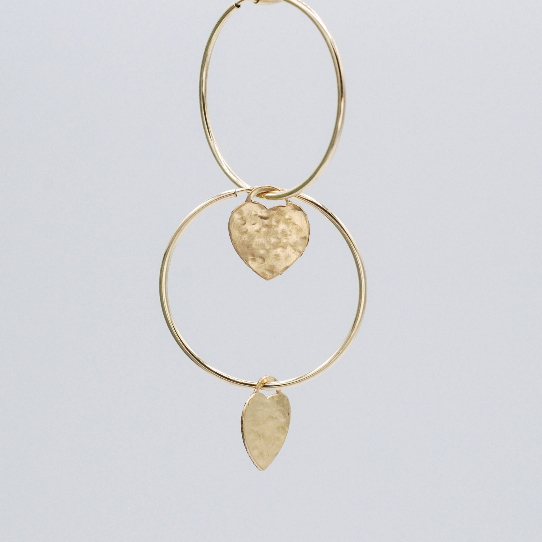 Hoops & 14k Gold Filled Heart Drops