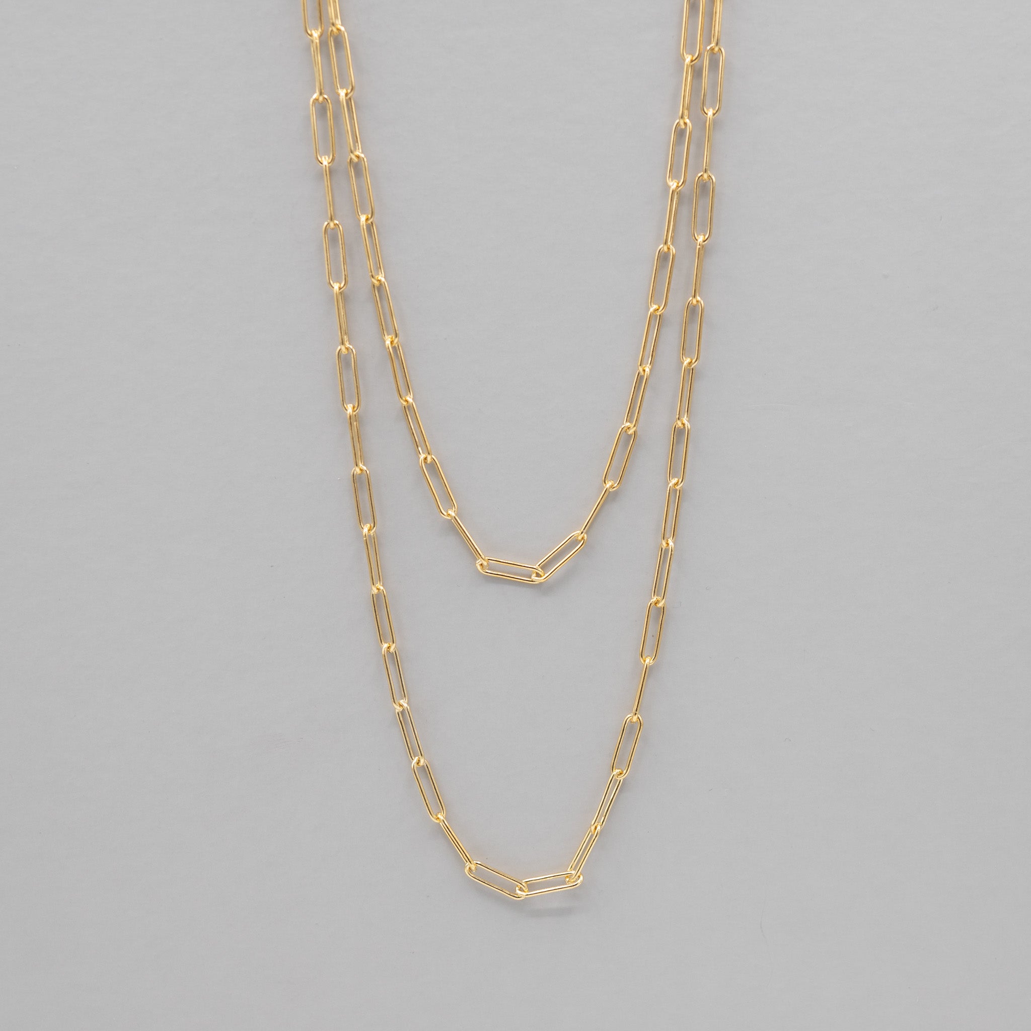 14k Gold Filled Large Paper Clip Long Chain