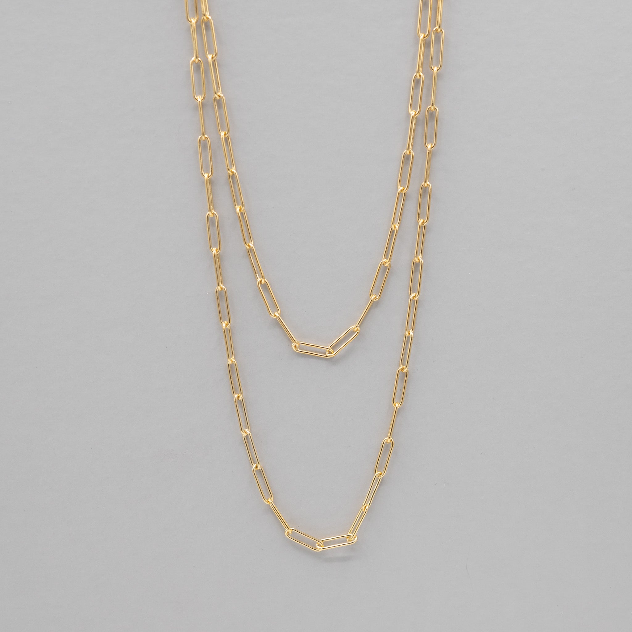 14k Gold Filled Large Paper Clip Long Chain - Jewel Ya