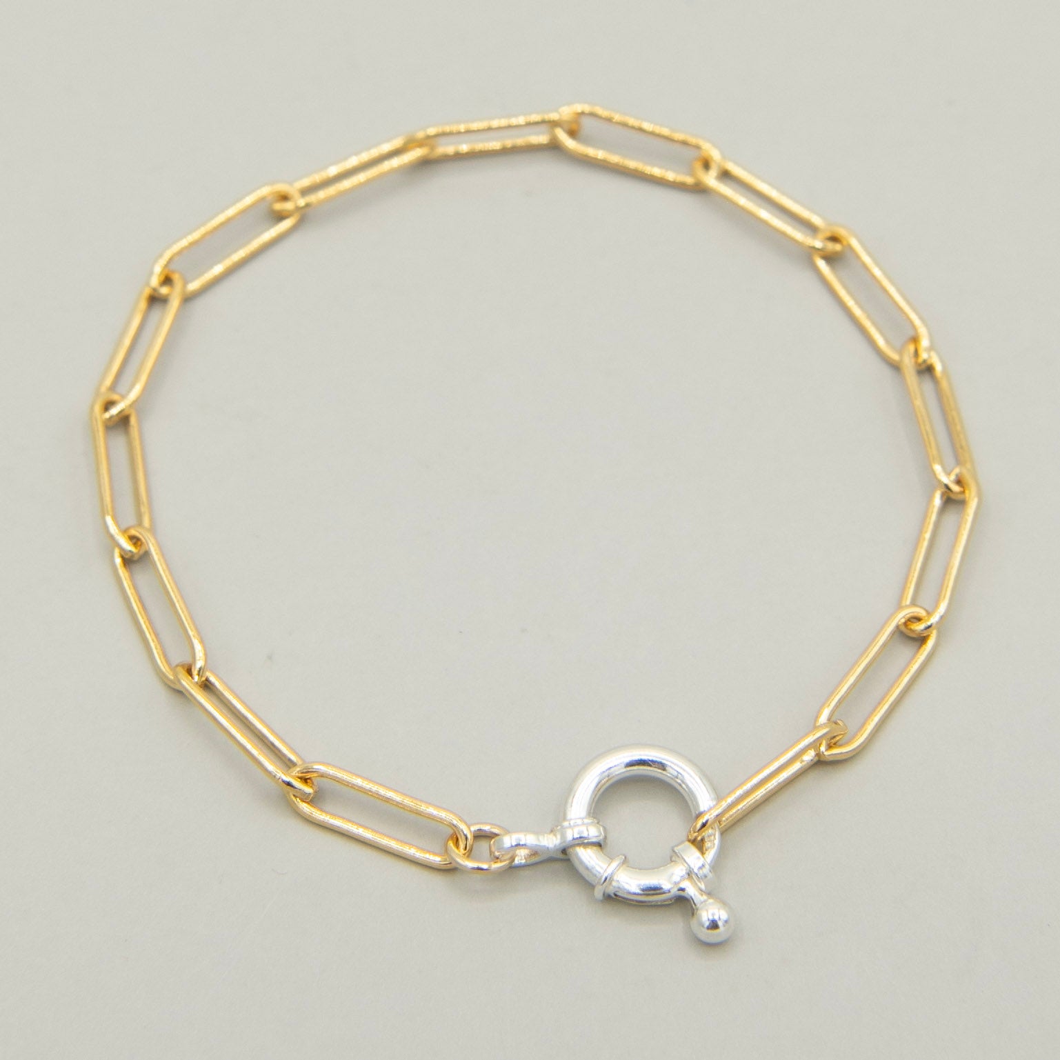 Large Paperclip Chain & Bolt Bracelet - Jewel Ya