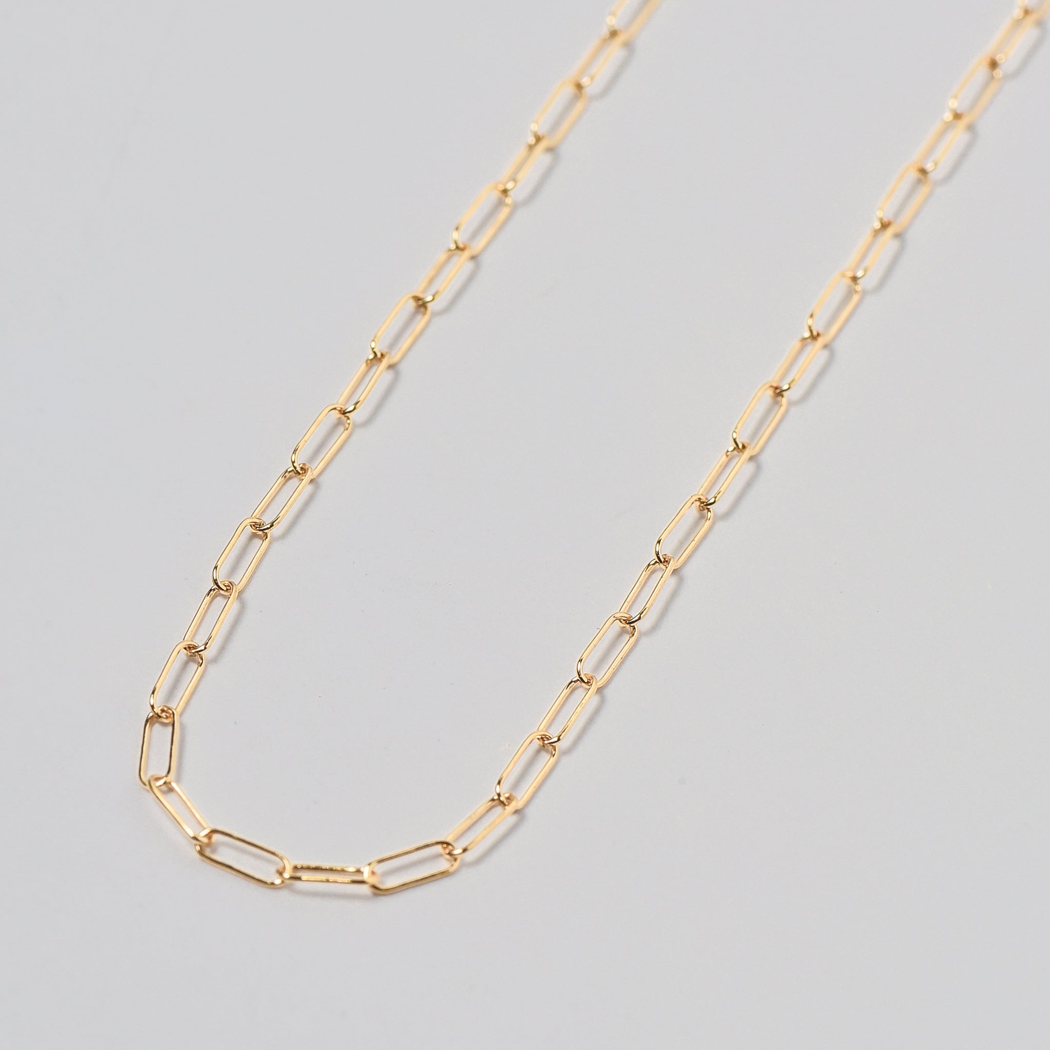 14k Gold Filled Small Paper Clip Layering Chain - Jewel Ya