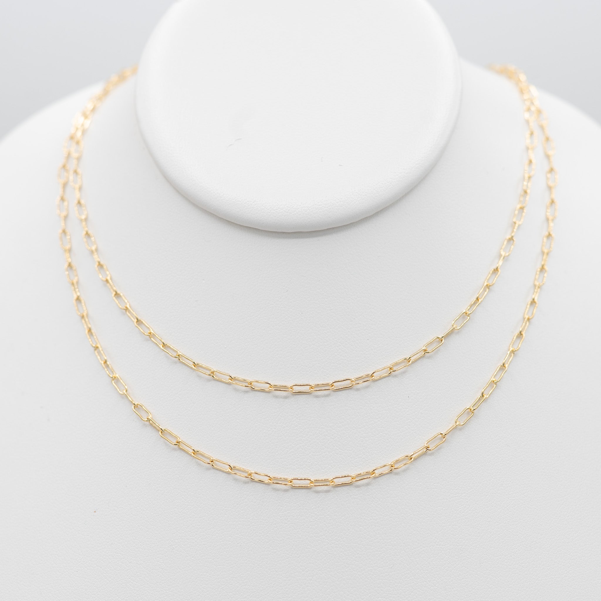 14k Gold Filled Small Paper Clip Long Chain