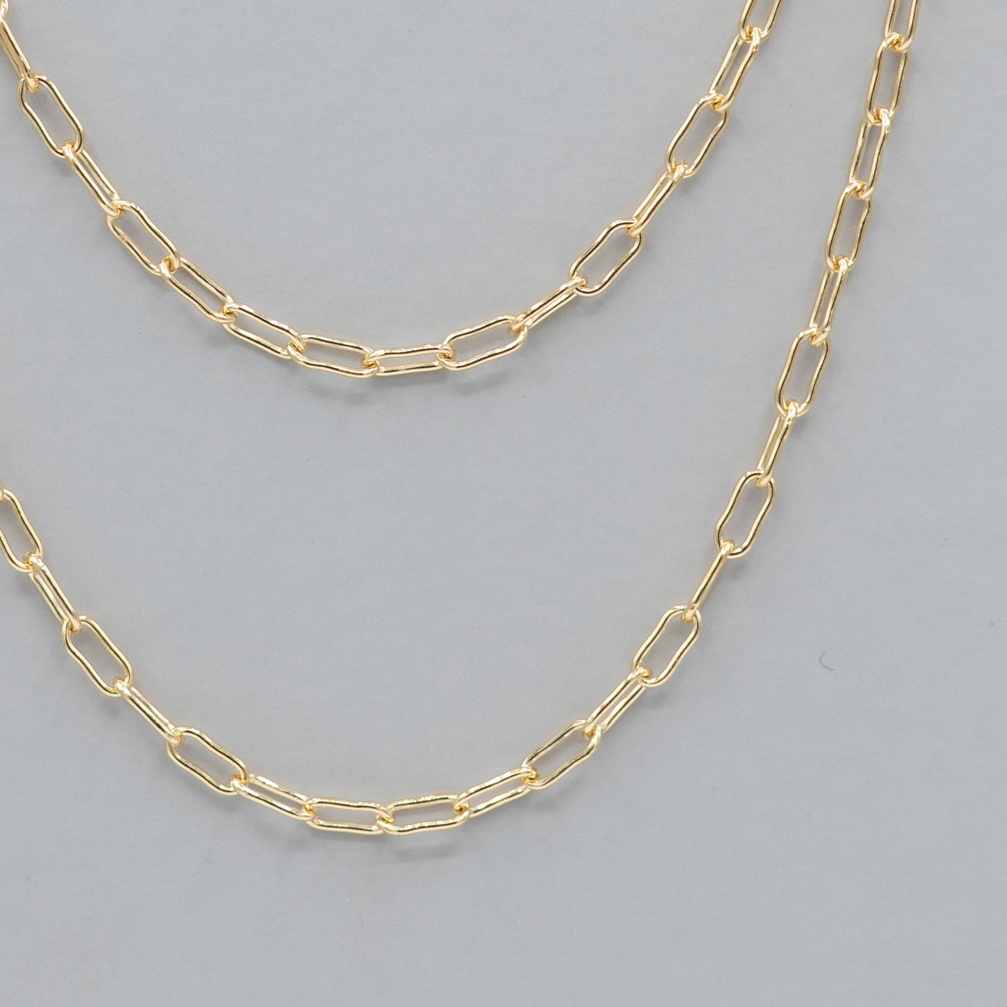 14k Gold Filled Small Paper Clip Long Chain - Jewel Ya