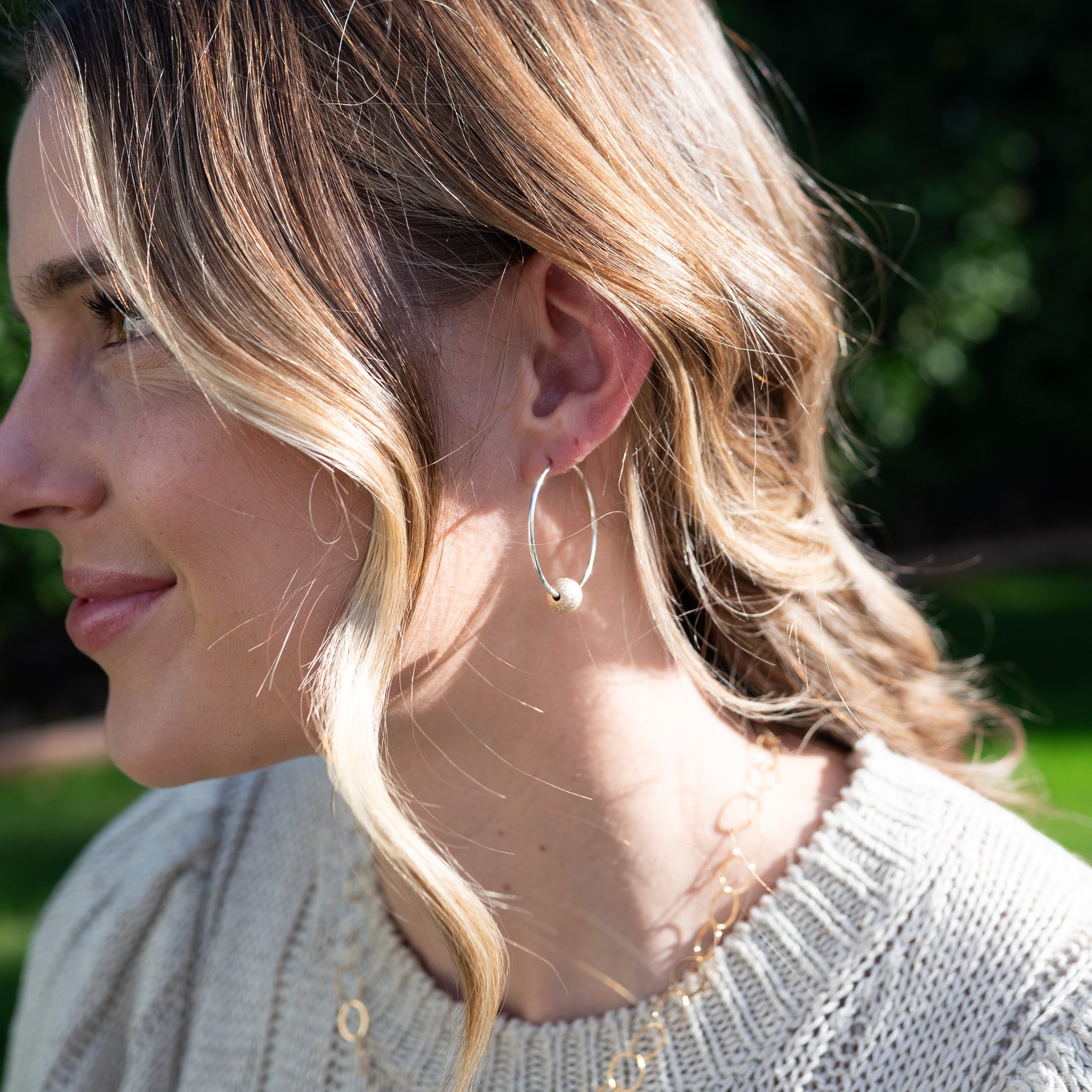 14k Gold Filled “Sparkle Ball" Hoop Drops
