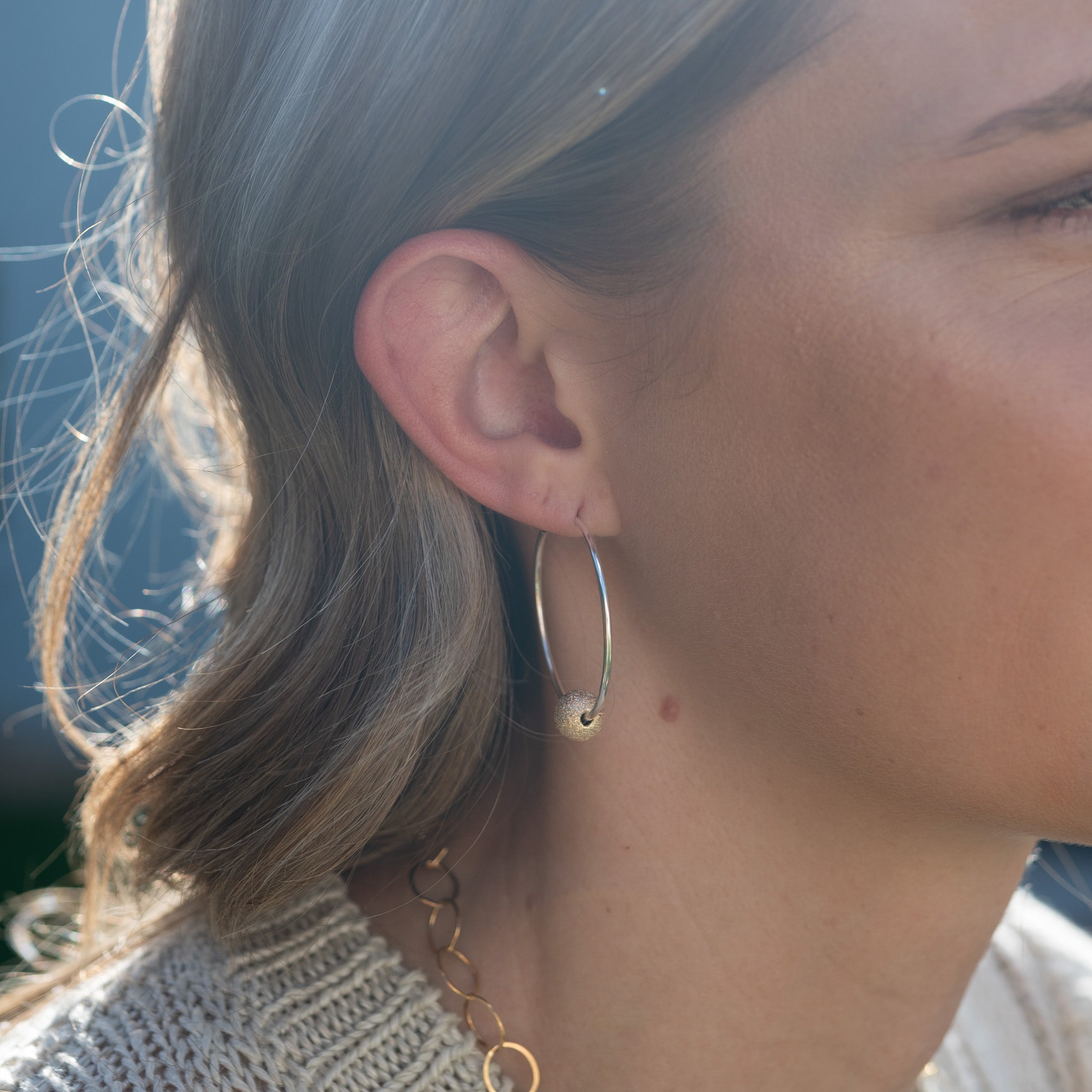 14k Gold Filled “Sparkle Ball" Hoop Drops