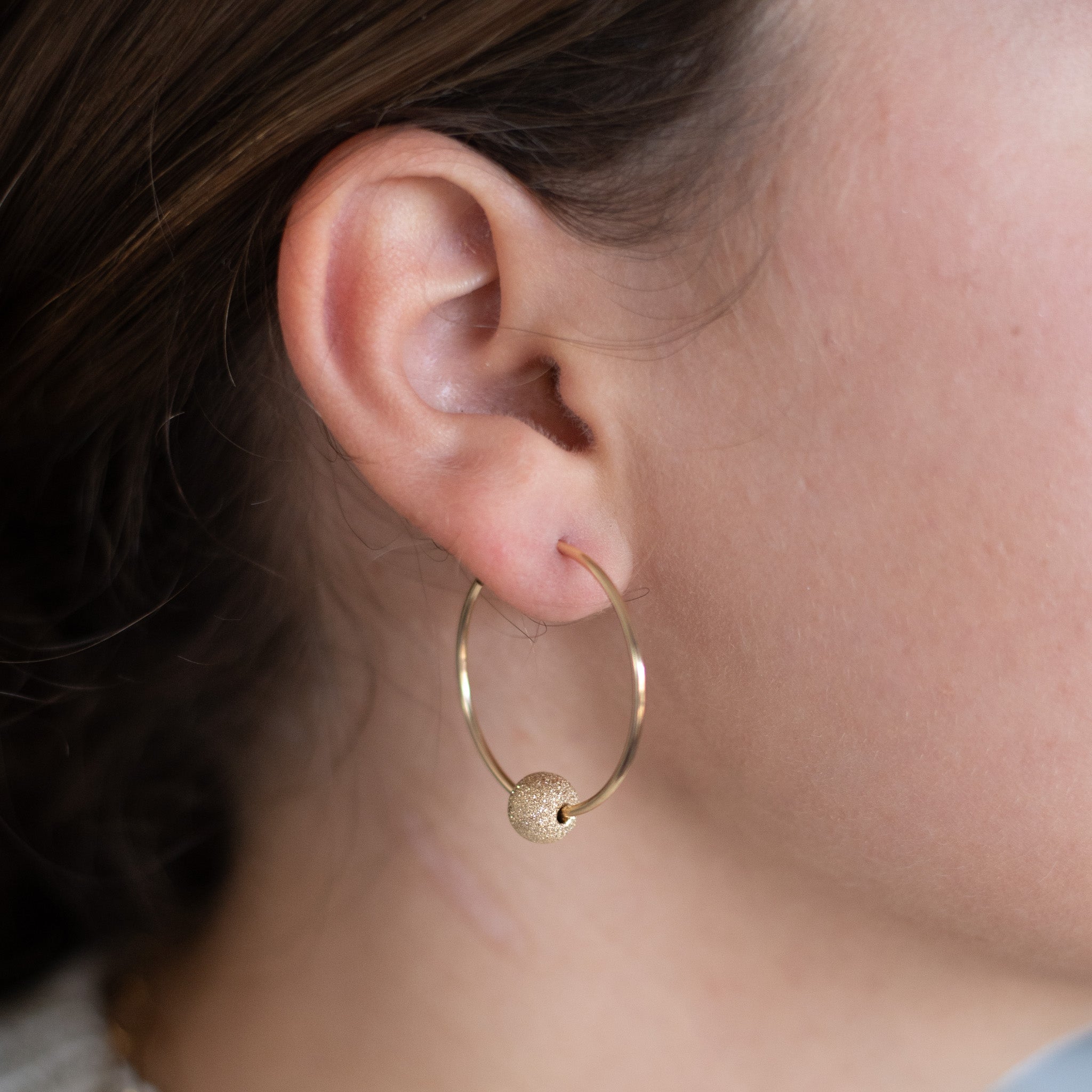 14k Gold Filled “Sparkle Ball" Hoop Drops