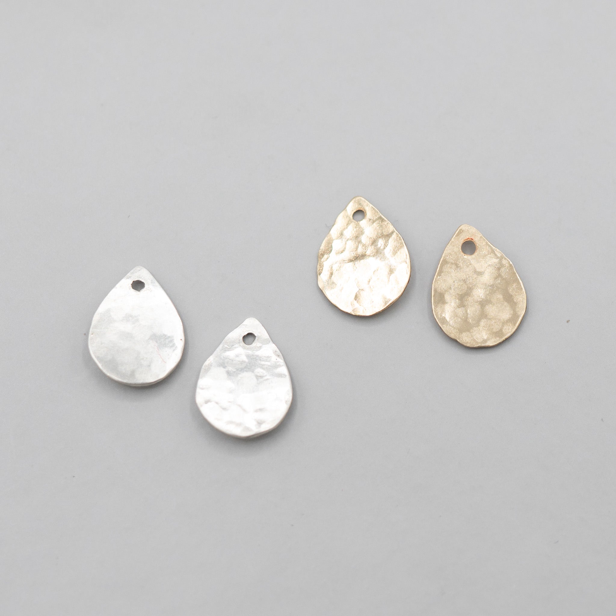 14k Gold Filled Hammered Teardrop Hoop Drops - Jewel Ya