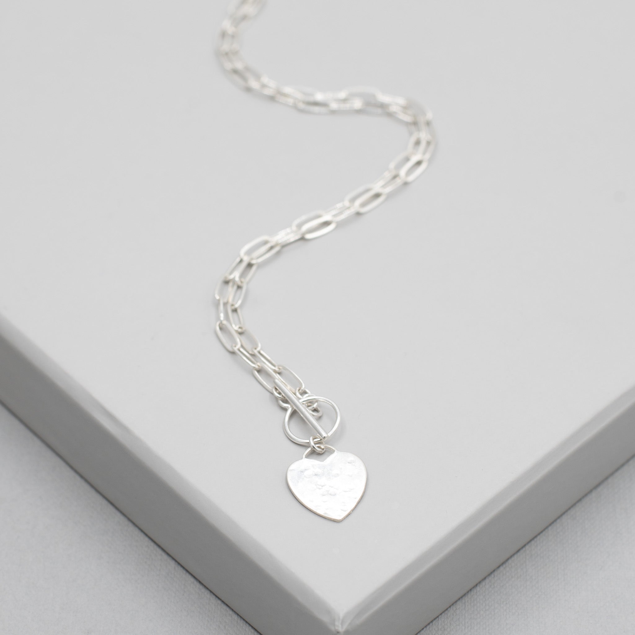 Sterling Silver Medium Paper Clip Toggle Necklace - Jewel Ya