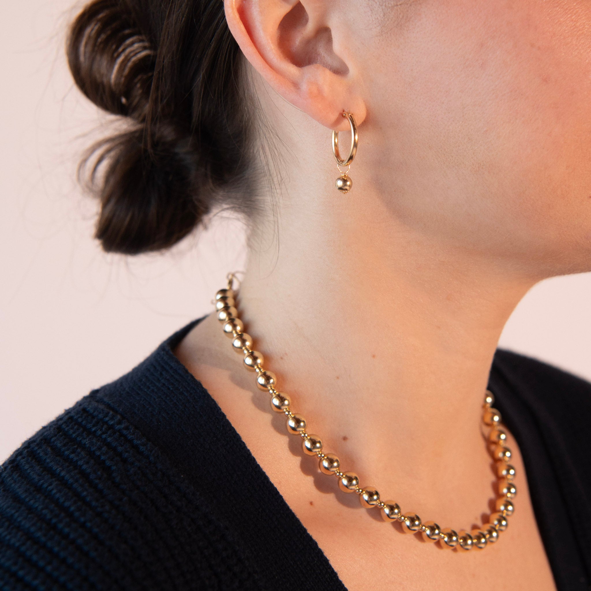 14k Gold Filled Alternating Beaded Lux Necklace - Jewel Ya