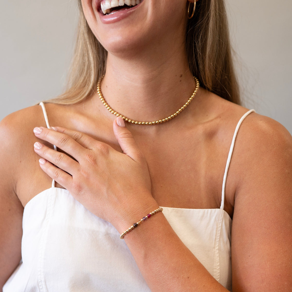 14k Gold Filled Beaded Lux Necklace and Bracelet Essentials