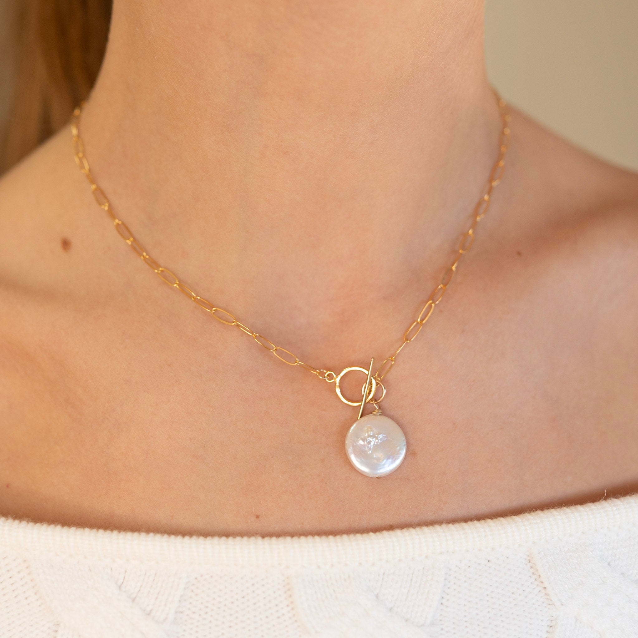 Medium Paper Clip Toggle Necklace & Charm Set - Jewel Ya