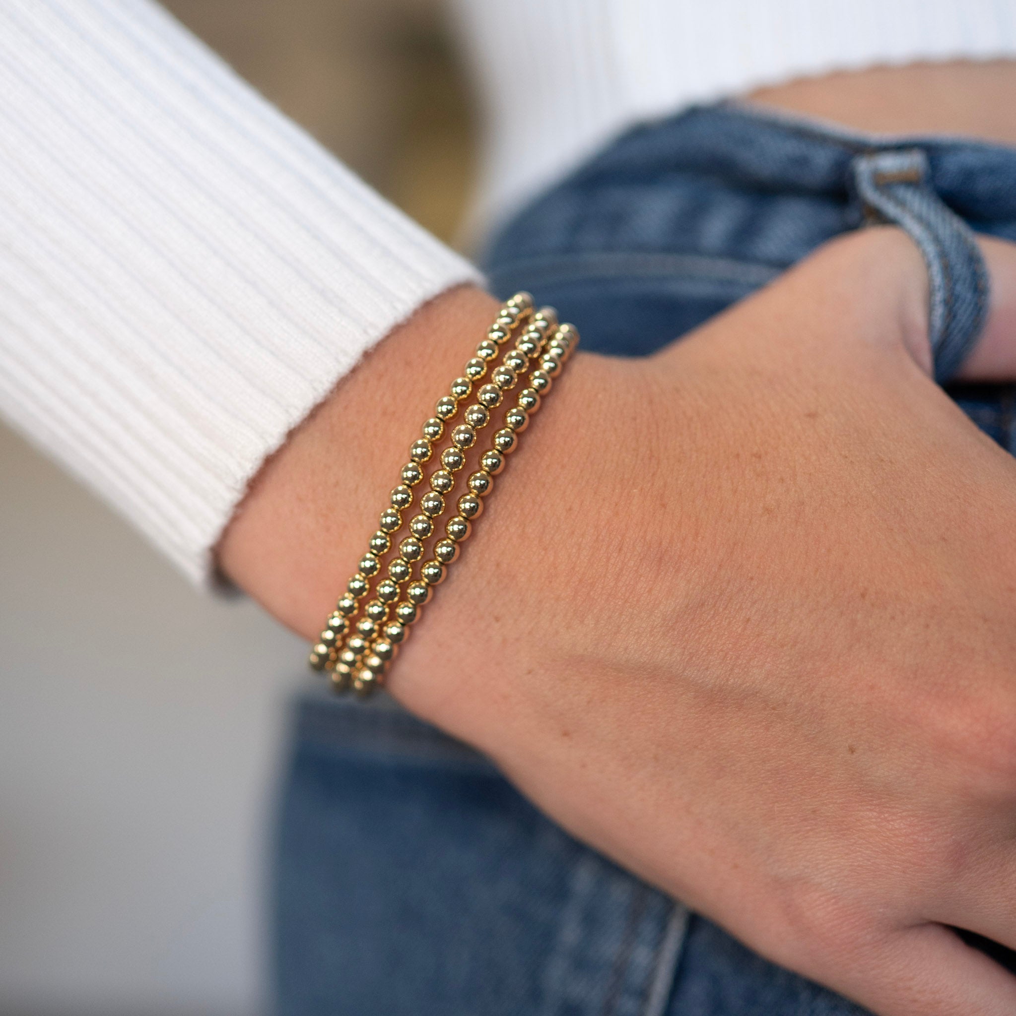 4mm 14k Gold Filled Beaded Lux Trio Set - Jewel Ya