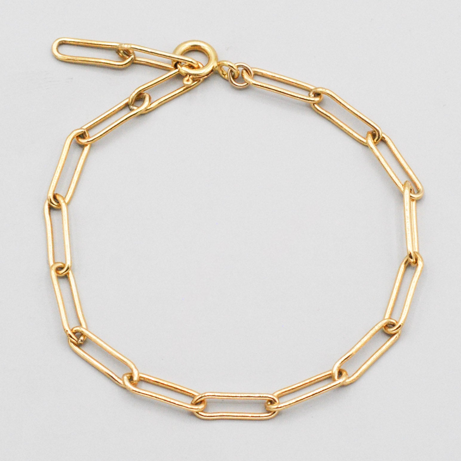 14k Gold Filled Large Paper Clip Chain Bracelet - Jewel Ya