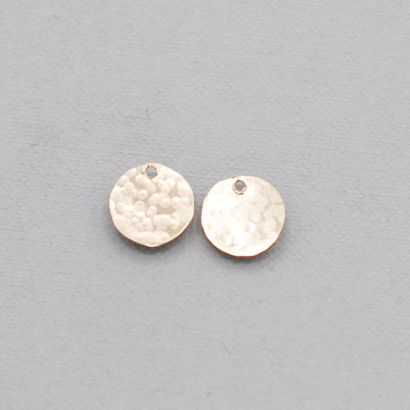 Small Coin Hammered Hoop Drops - Jewel Ya