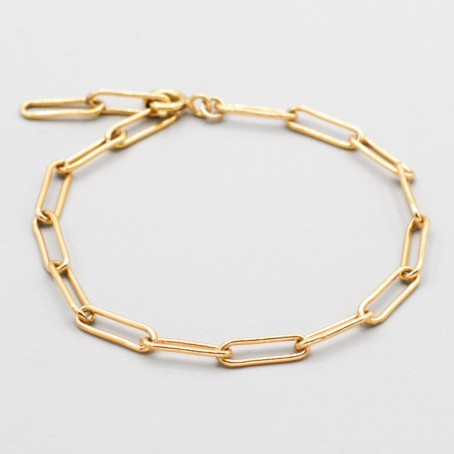 14k Gold Filled Large Paper Clip Chain Bracelet - Jewel Ya