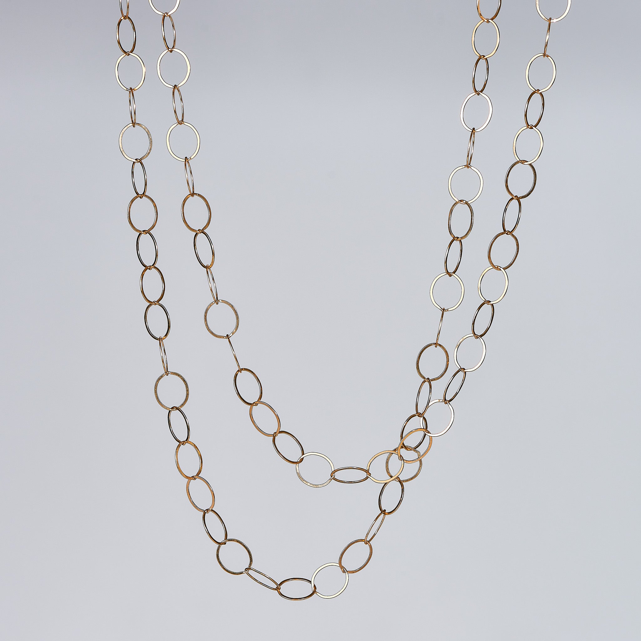 14k Gold filled 10mm Circle Long Layering Chain
