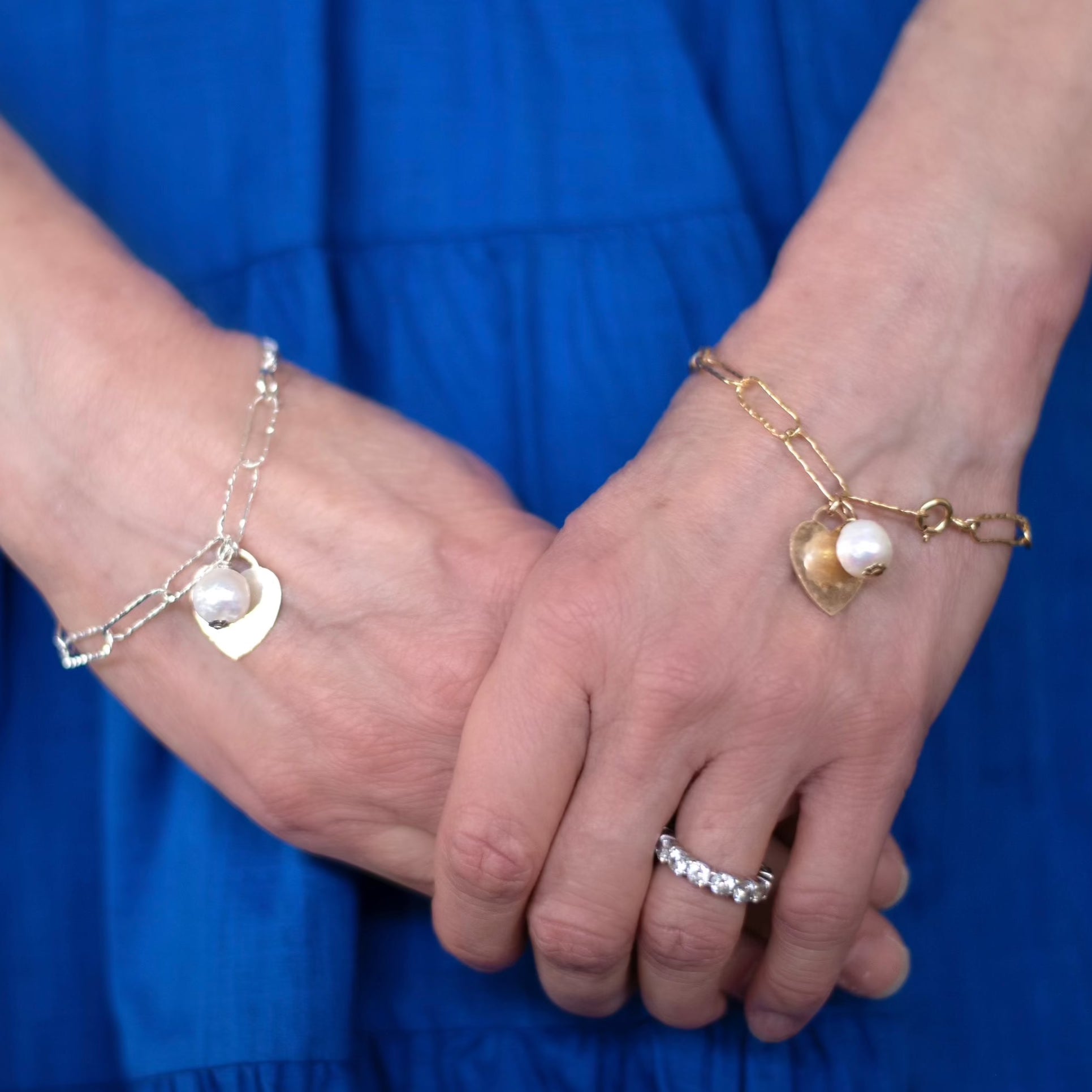 14k Gold Filled XL Paper Clip & Heart Bracelet - Jewel Ya