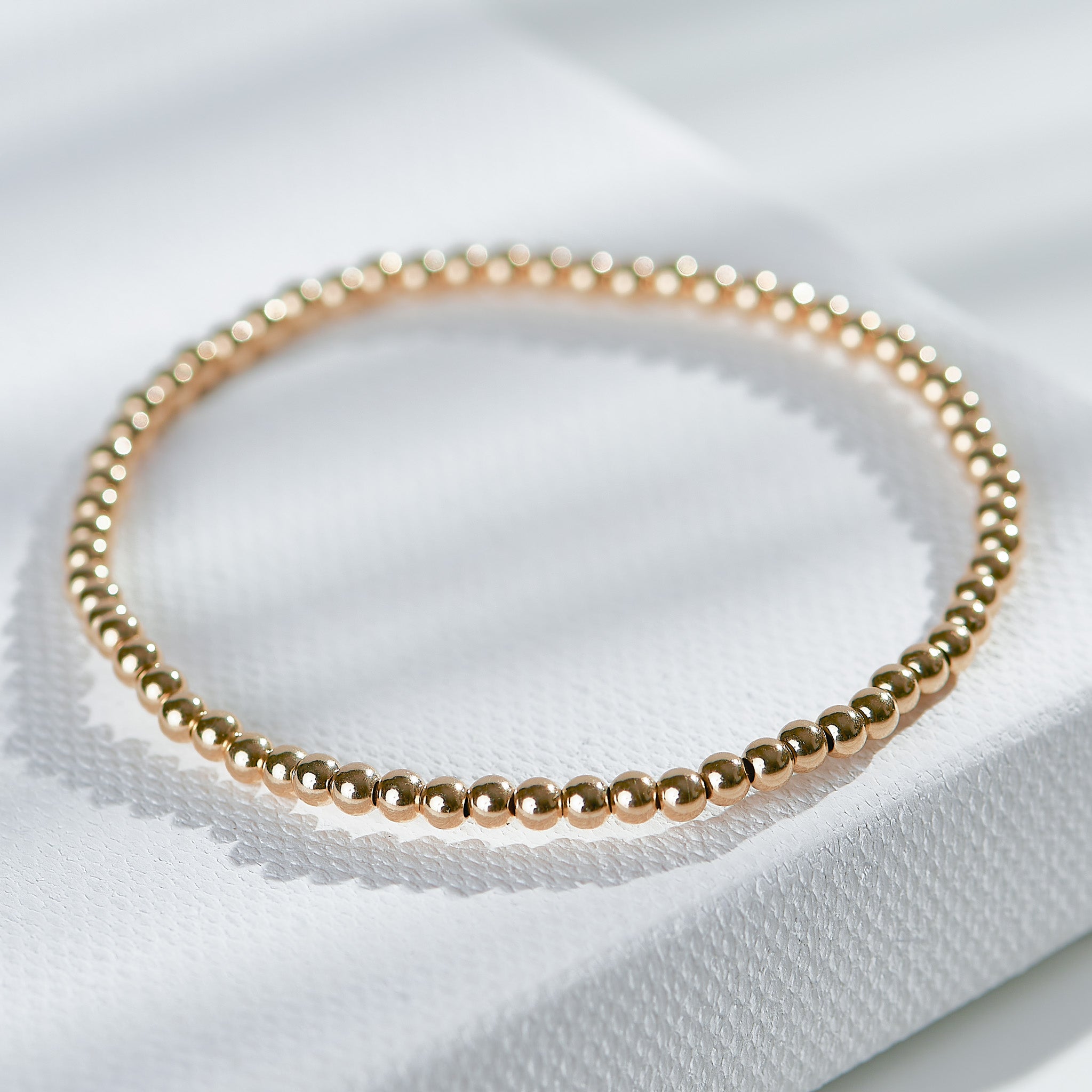 3mm 14k Gold Filled Beaded Bracelet - Jewel Ya