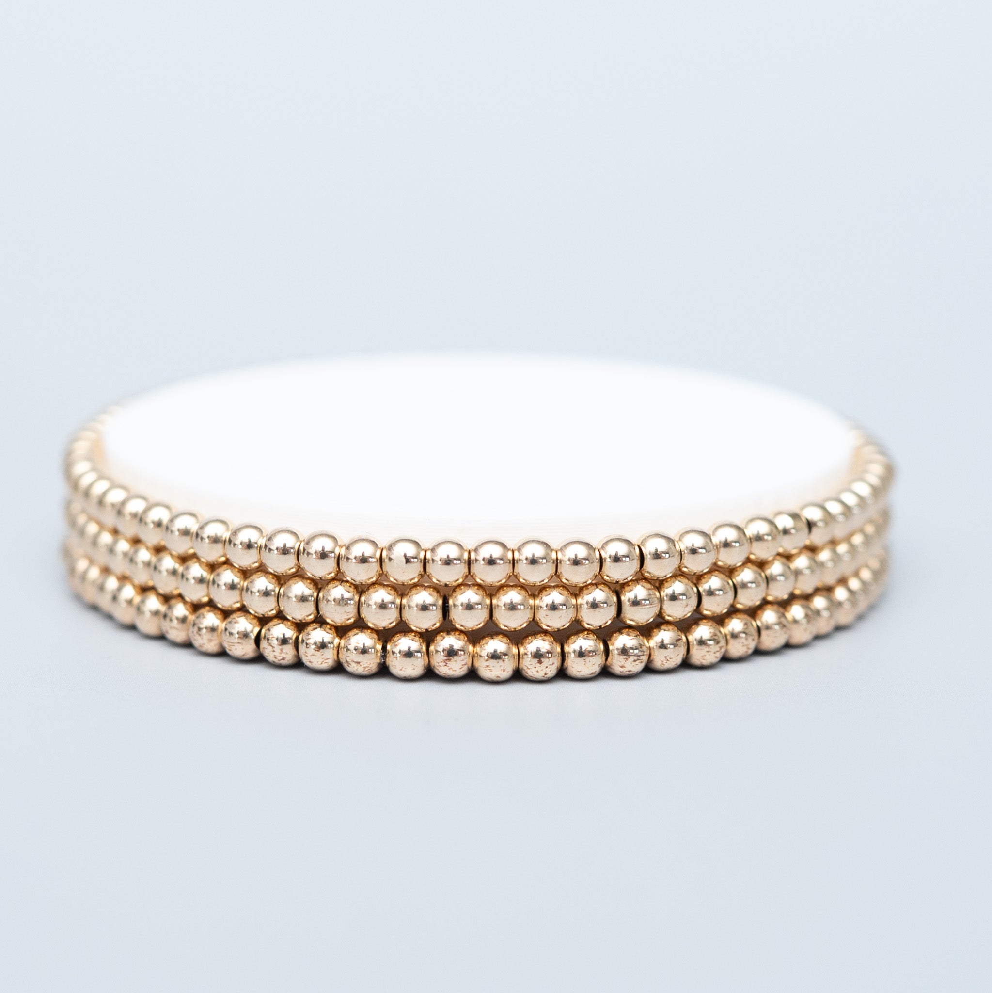 3mm 14k Gold Filled Beaded Bracelet
