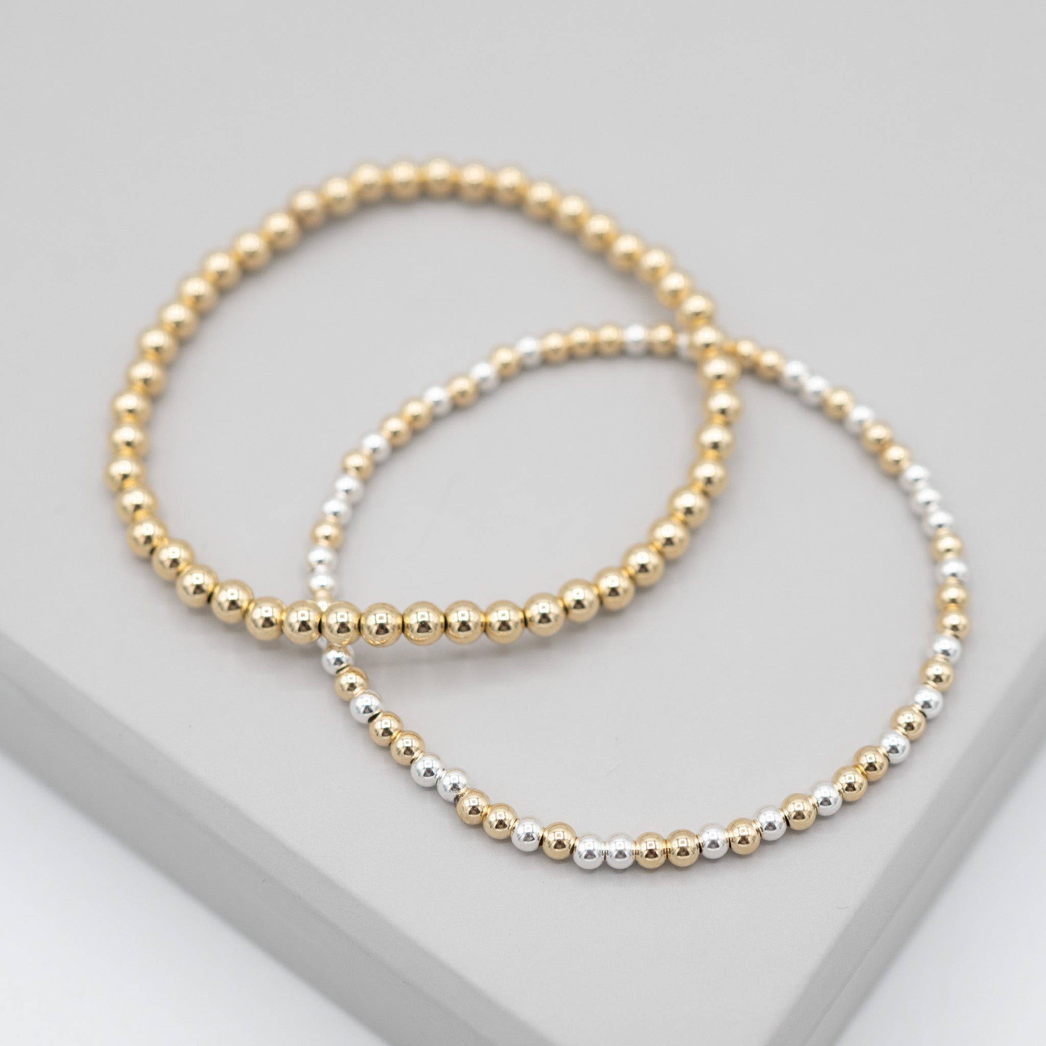 3mm Sterling Silver & 14k Gold Filled Bracelet - Jewel Ya