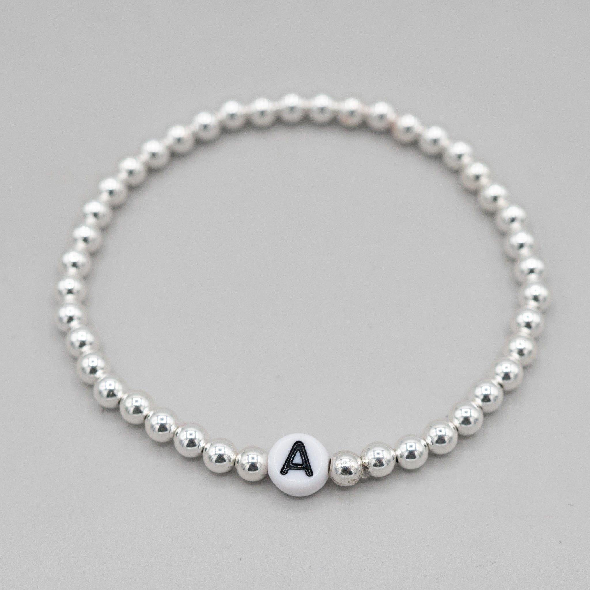 4mm Sterling Silver Initial Bracelet - Jewel Ya