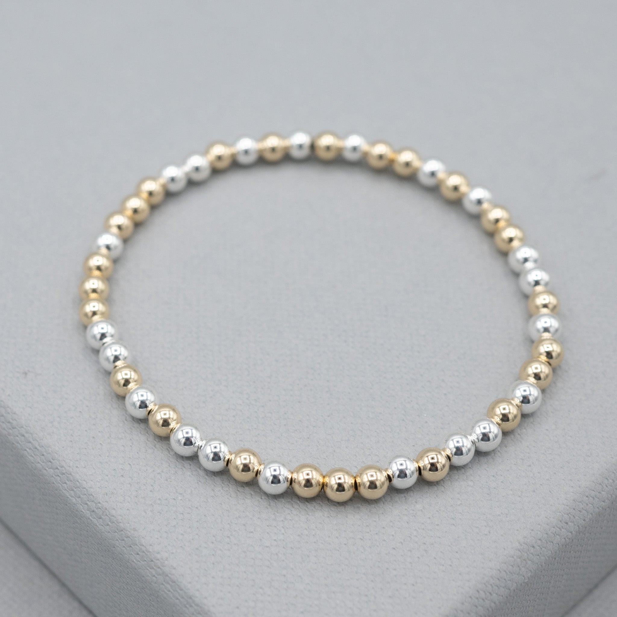 4mm Sterling Silver & 14k Gold Filled Bracelet - Jewel Ya