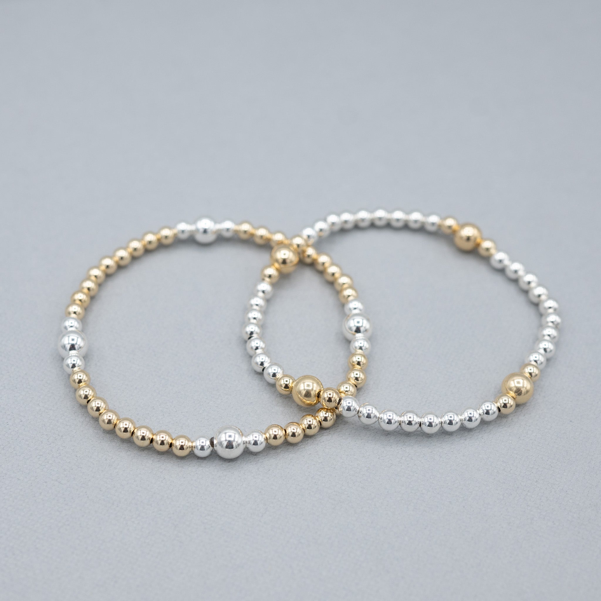 4mm & 6mm Beaded Lux Station Bracelet - Jewel Ya