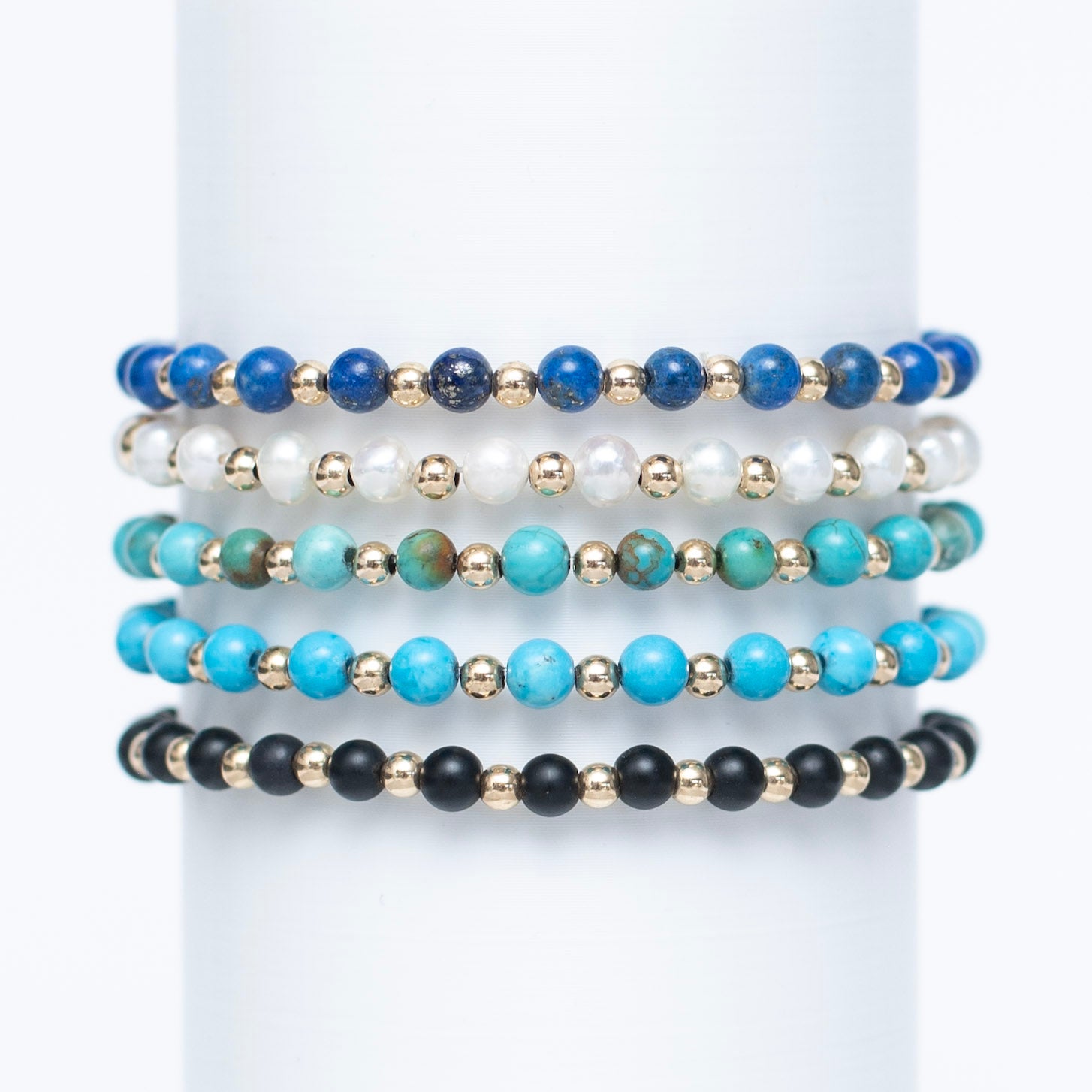 4mm Essential Gemstone Beaded Bracelet Stackers