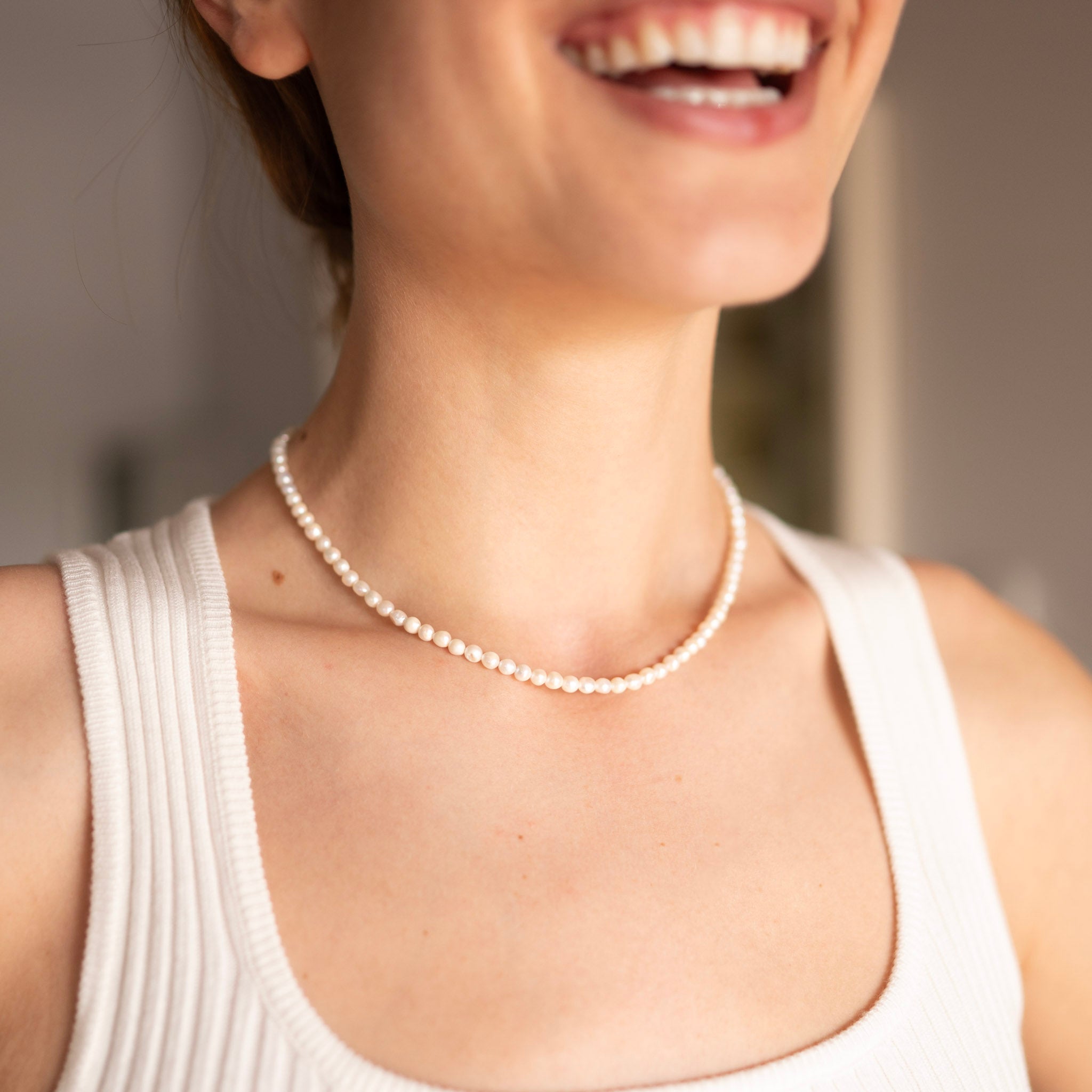 4mm Freshwater Pearl Beaded Necklace - Jewel Ya