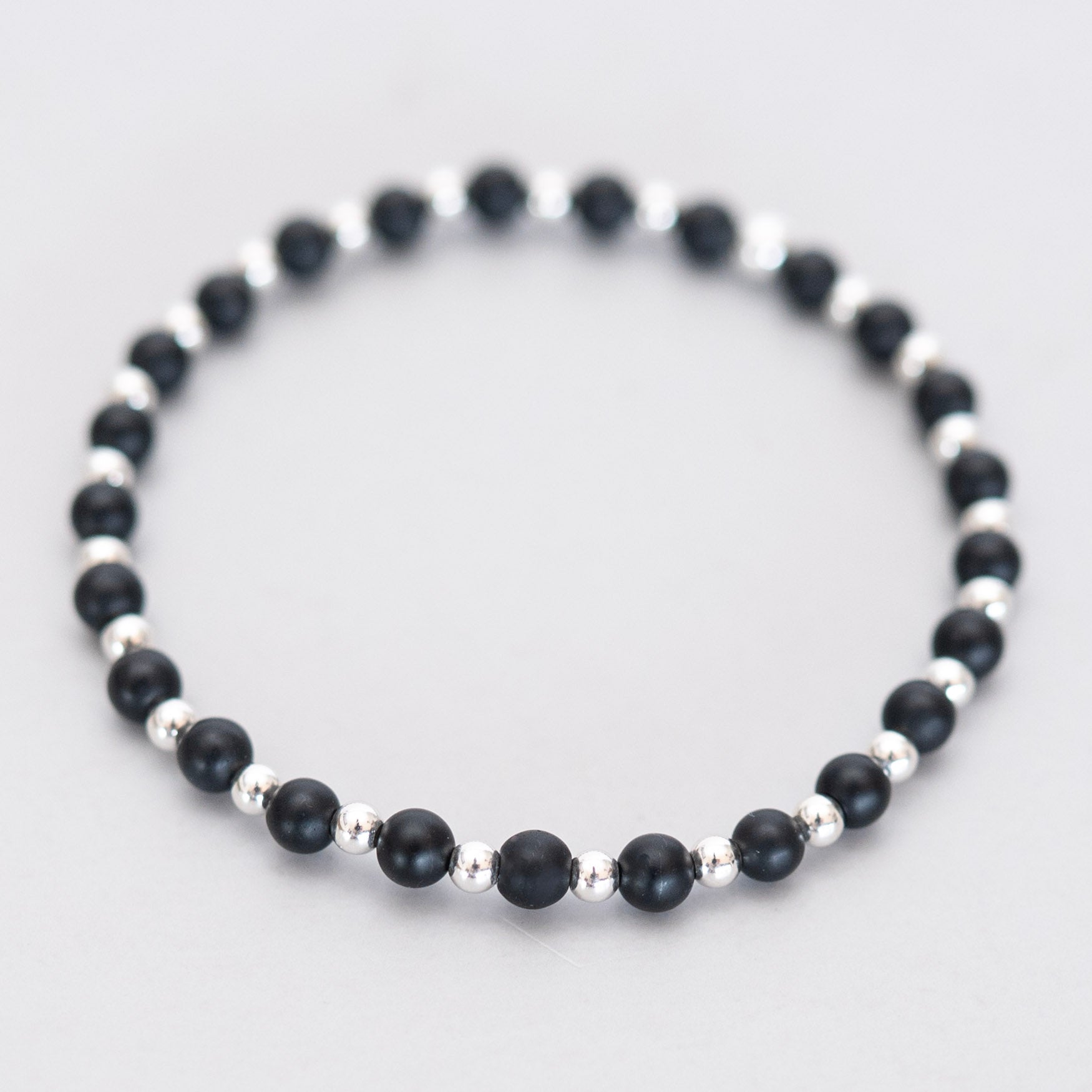 4mm Matte Black & Beaded Lux Bracelet