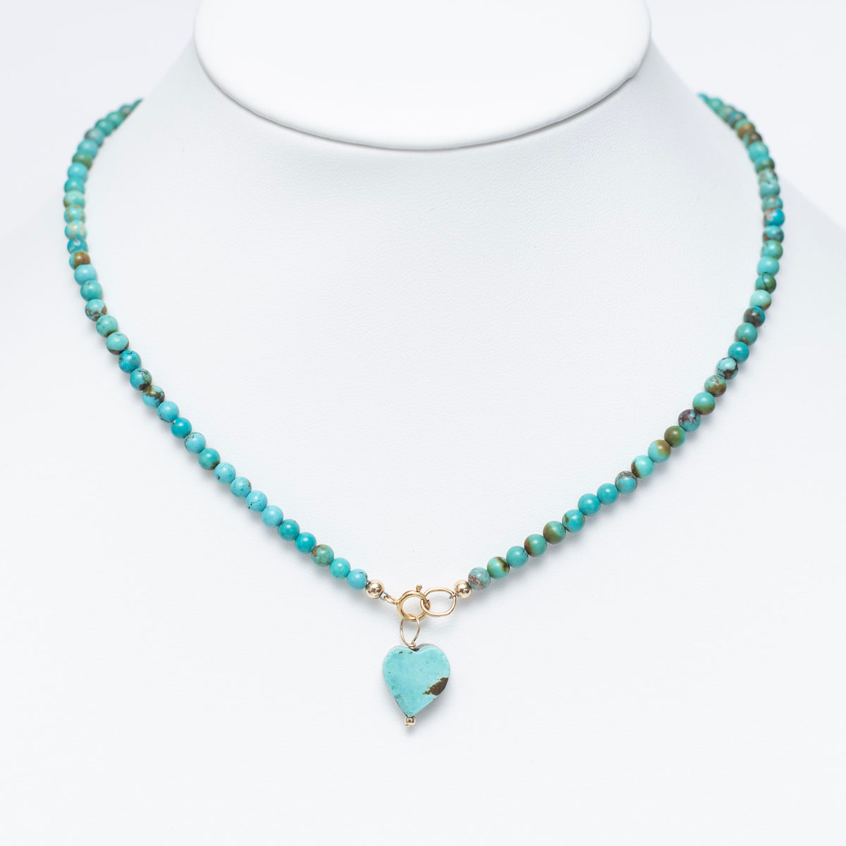 4mm Turquoise Gemstone Heart Necklace