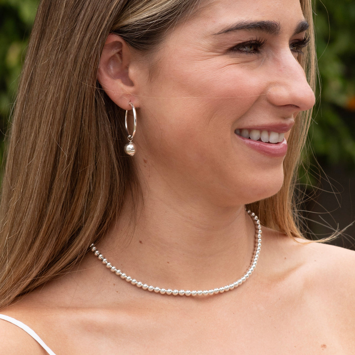 5mm Sterling Silver Beaded Lux Essential Necklace & Earrings
