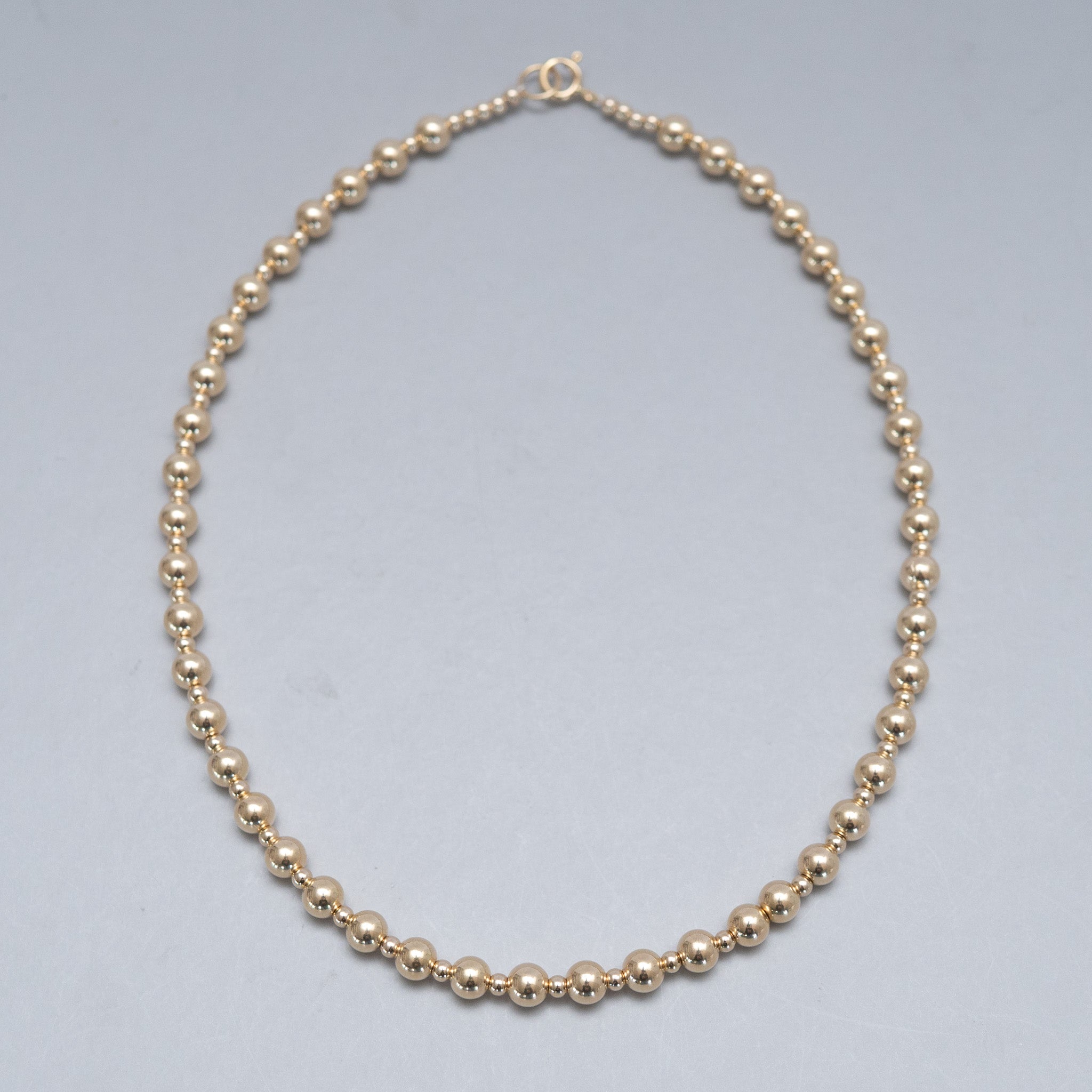 6mm 14k Gold Filled Alternating Beaded Lux Necklace