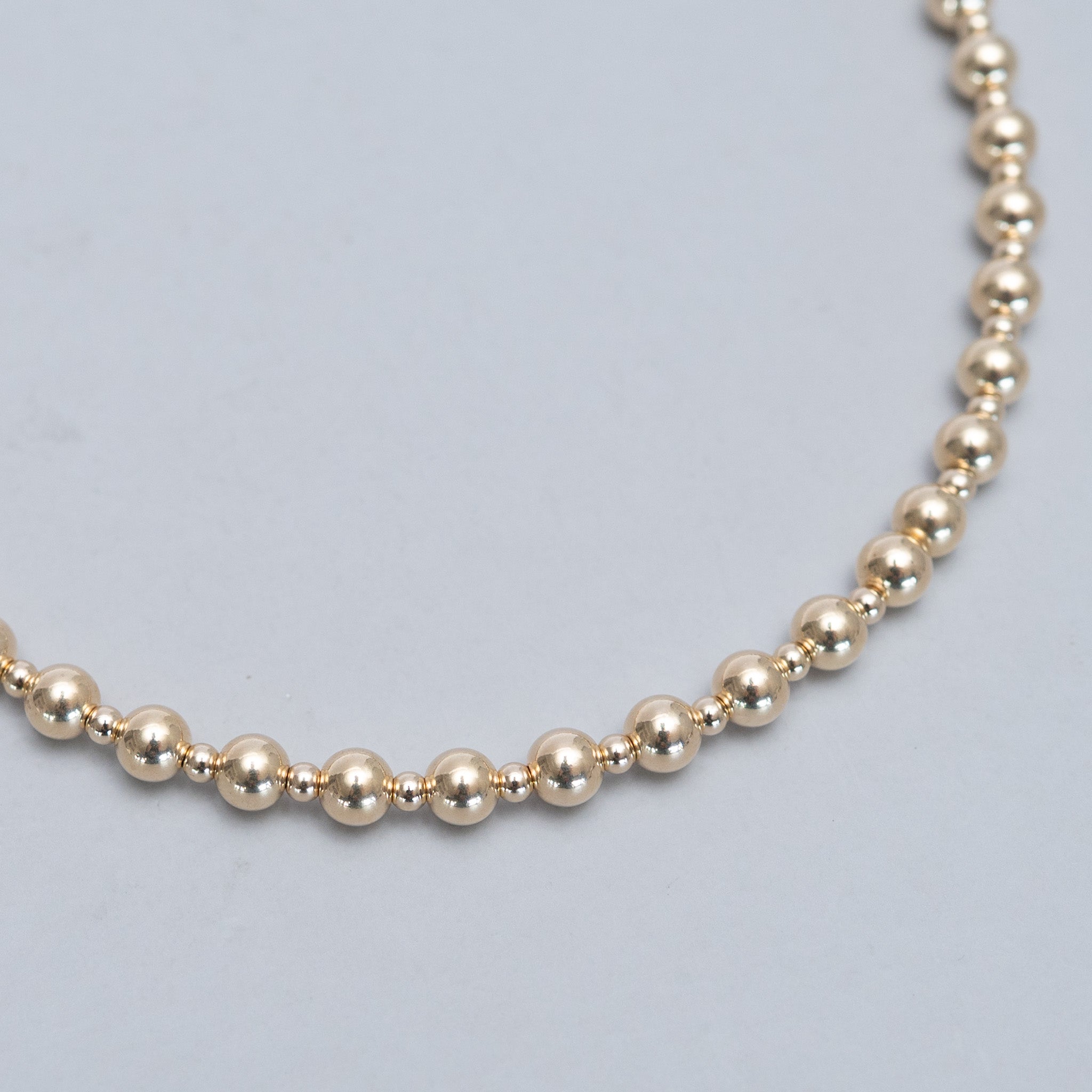 6mm 14k Gold Filled Alternating Beaded Lux Necklace
