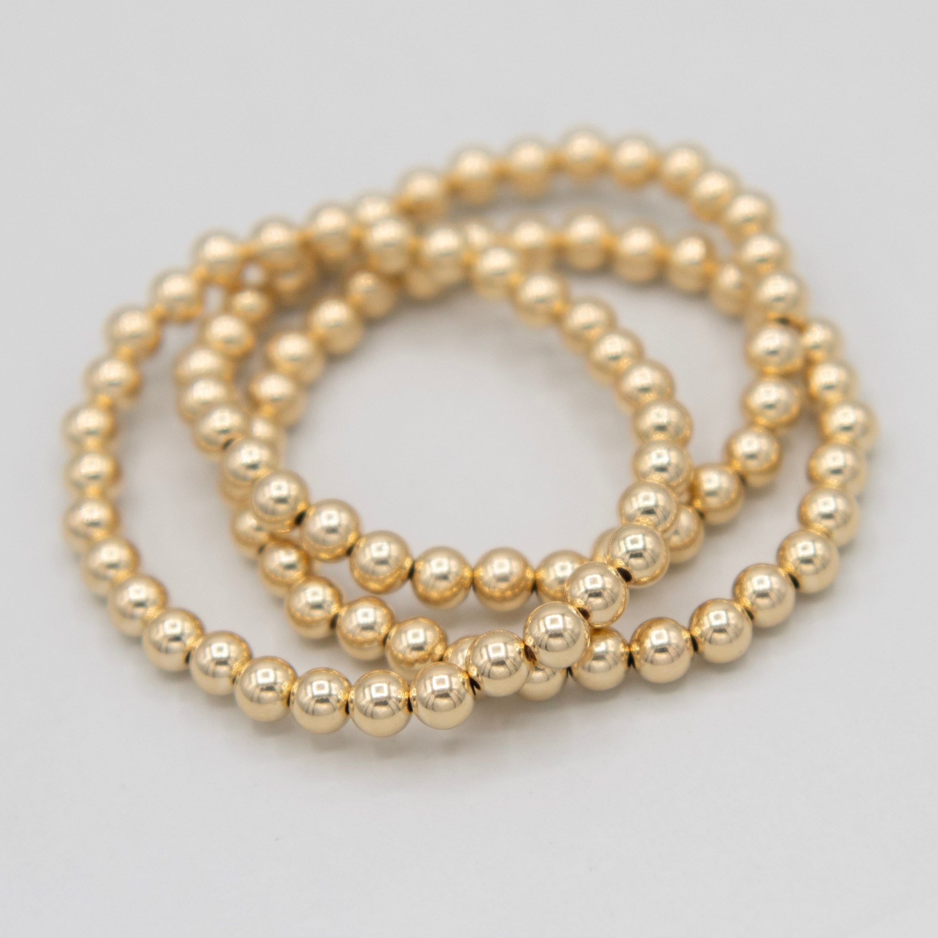 6mm 14k Gold Filled Beaded Lux Trio Set - Jewel Ya