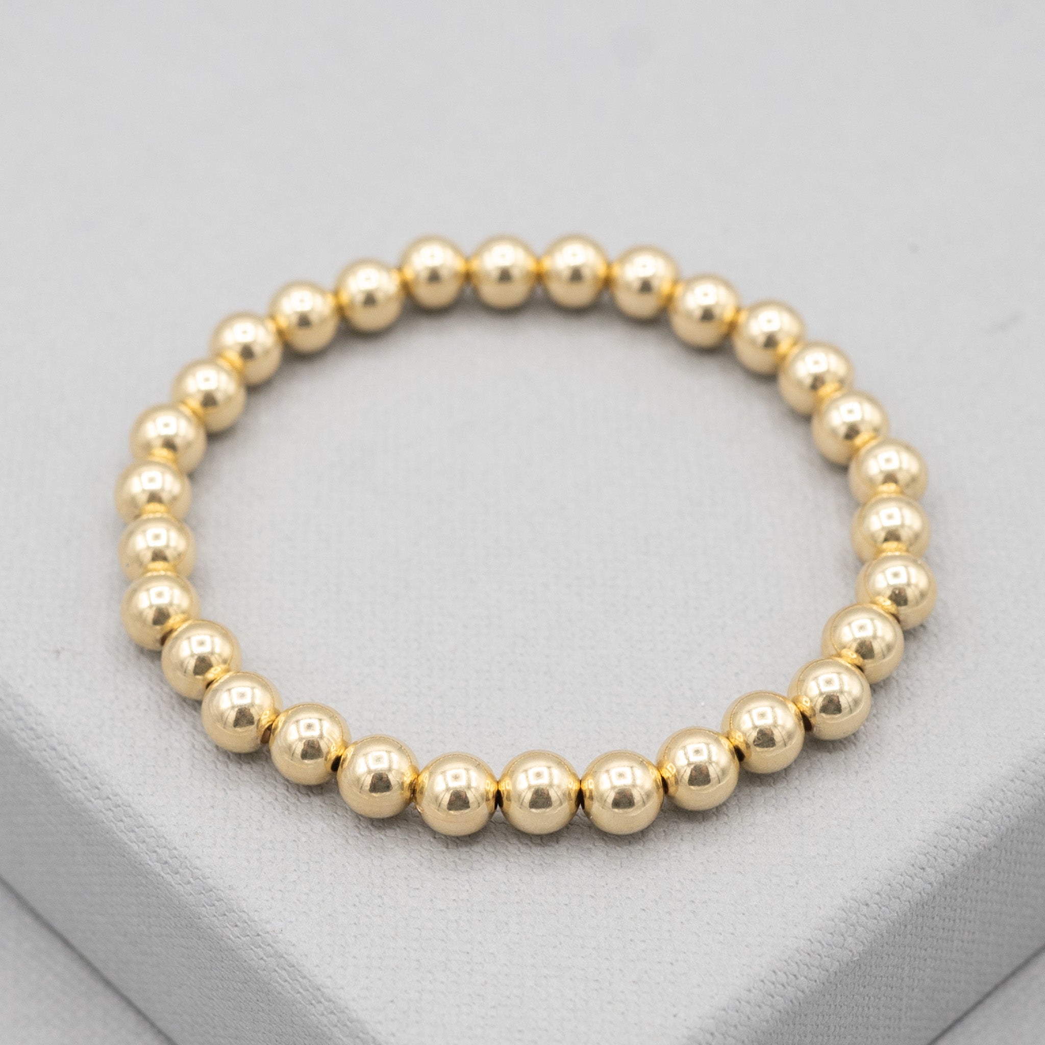 6mm 14k Gold Filled Beaded Bracelet - Jewel Ya