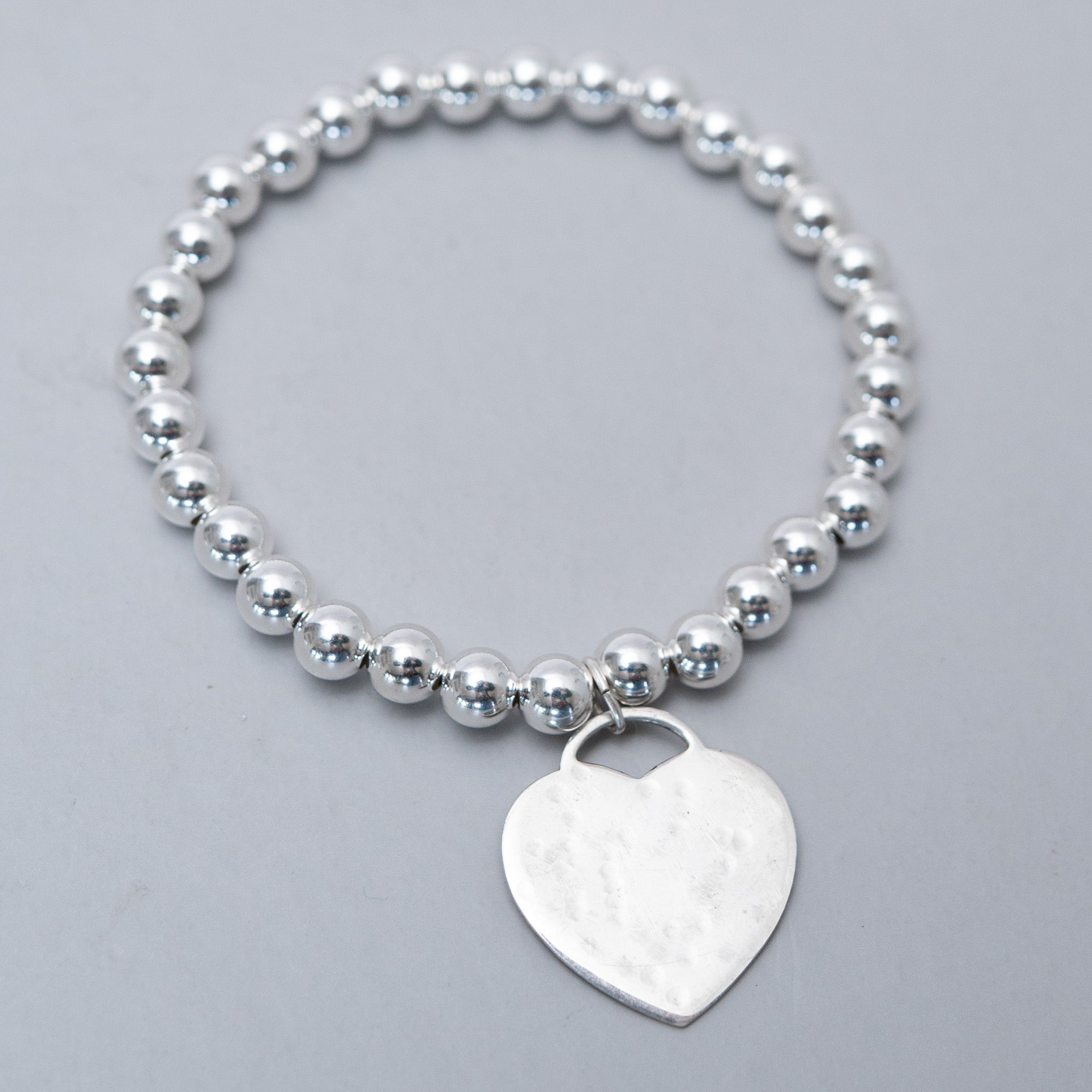 6mm Beaded Lux Extra Large Heart Bracelet